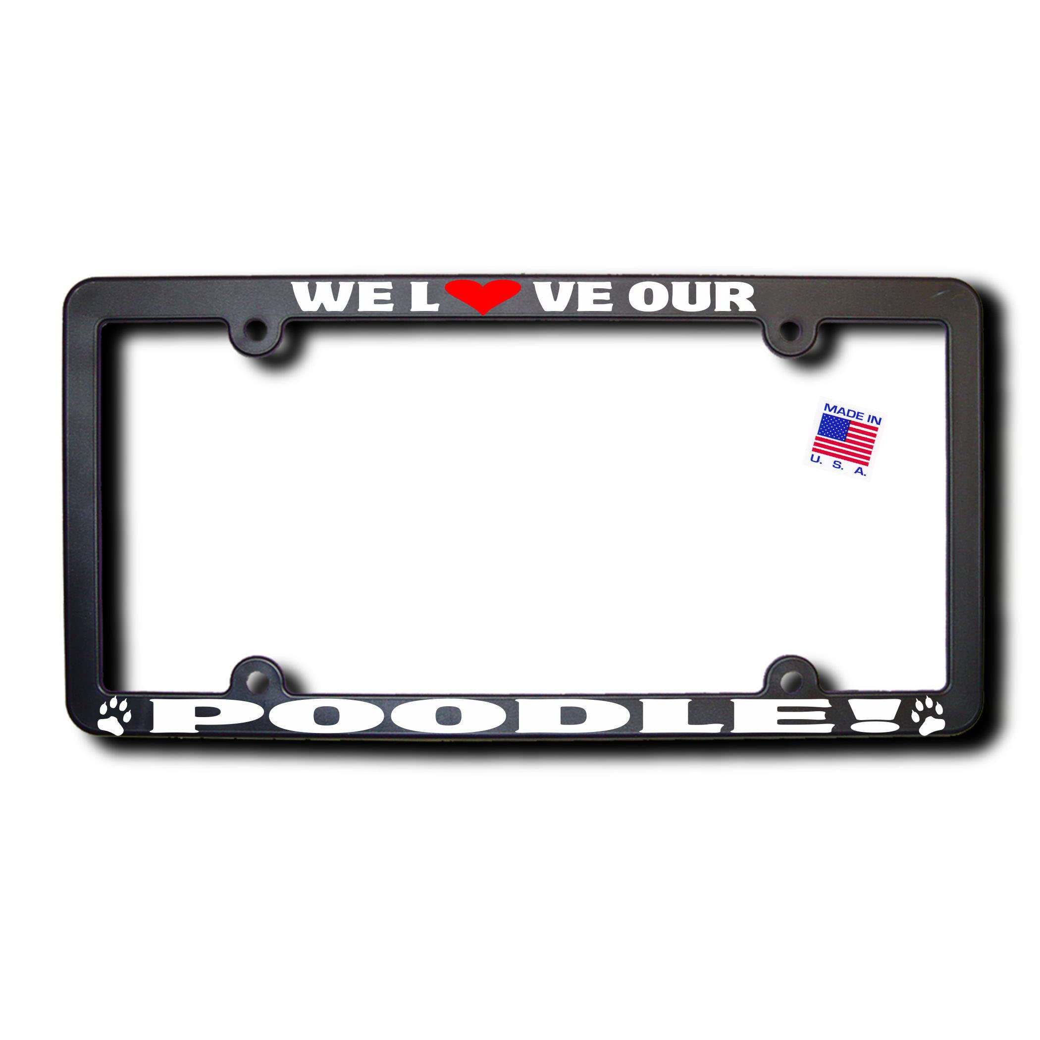 Custom Poodle License Plate Frame - Personalized Car Tag Holder for Dog Lovers | Perfect Gift for Poodle Owners & Pet Enthusiasts