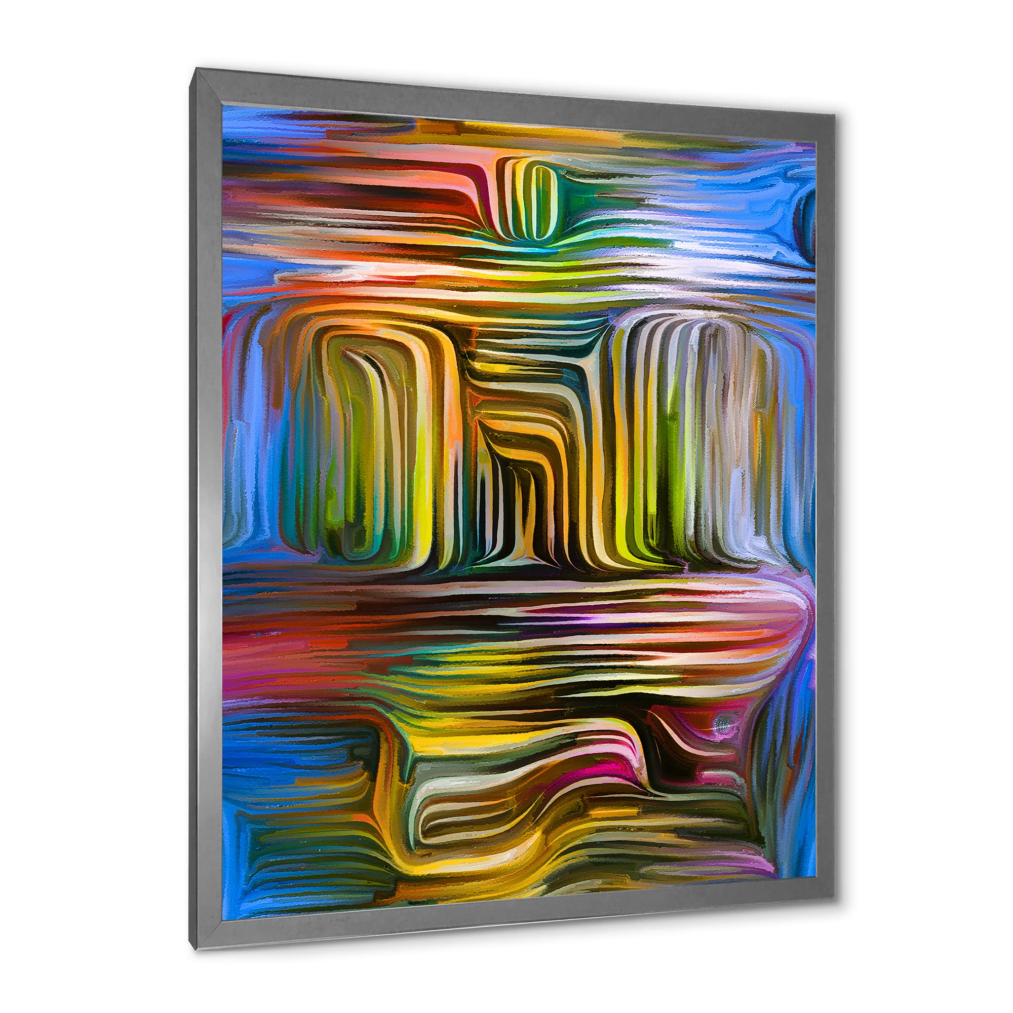 DesignQ Colour Fusion VIII Modern Framed Wall Art - Abstract Canvas Painting for Living Room, Bedroom & Office Decor | Premium Home & Office Wall Decorations