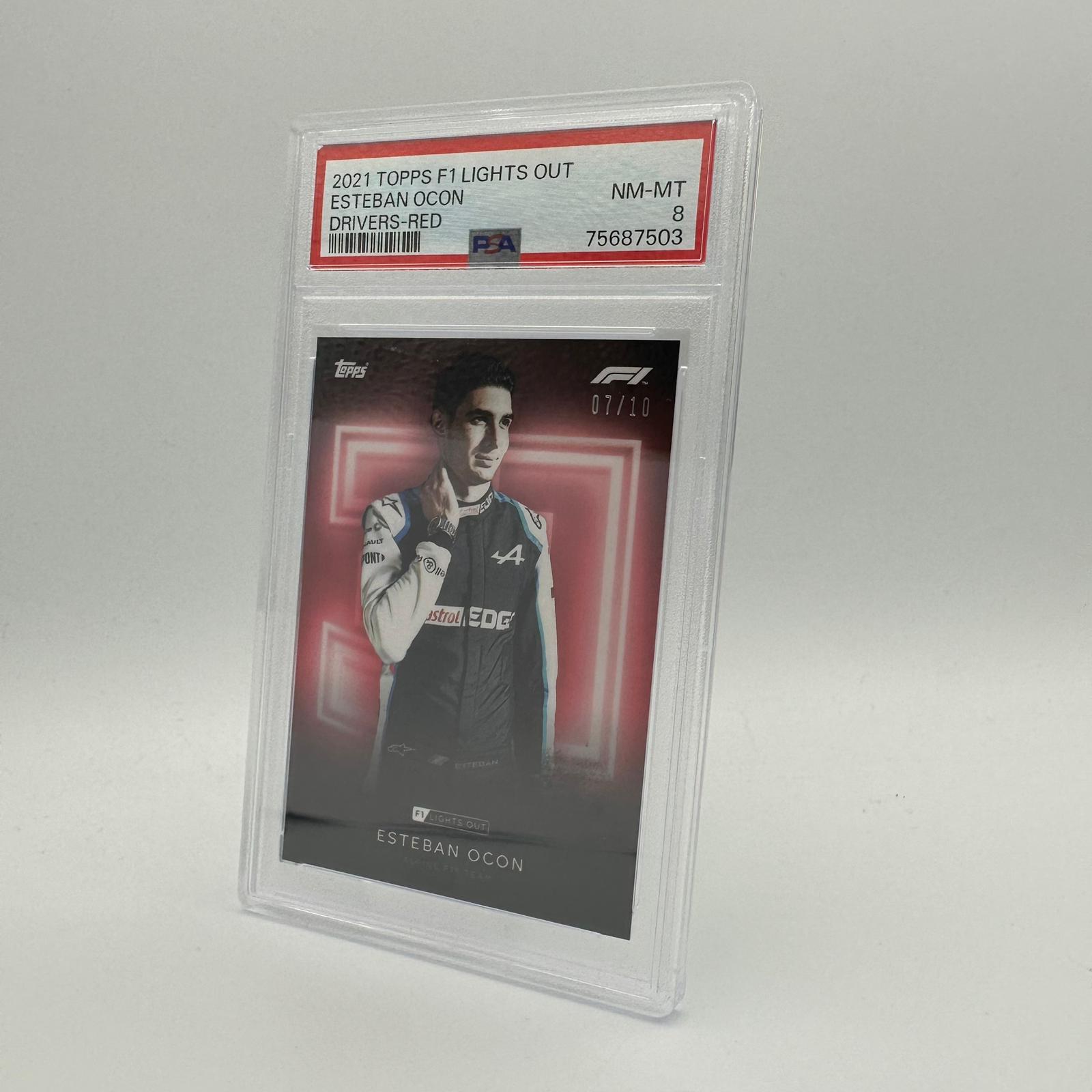 2007 Topps Esteban Ocon Red Parallel Racing Card PSA 8 - Rare F1 Collectible for Motorsport Fans & Sports Memorabilia Enthusiasts