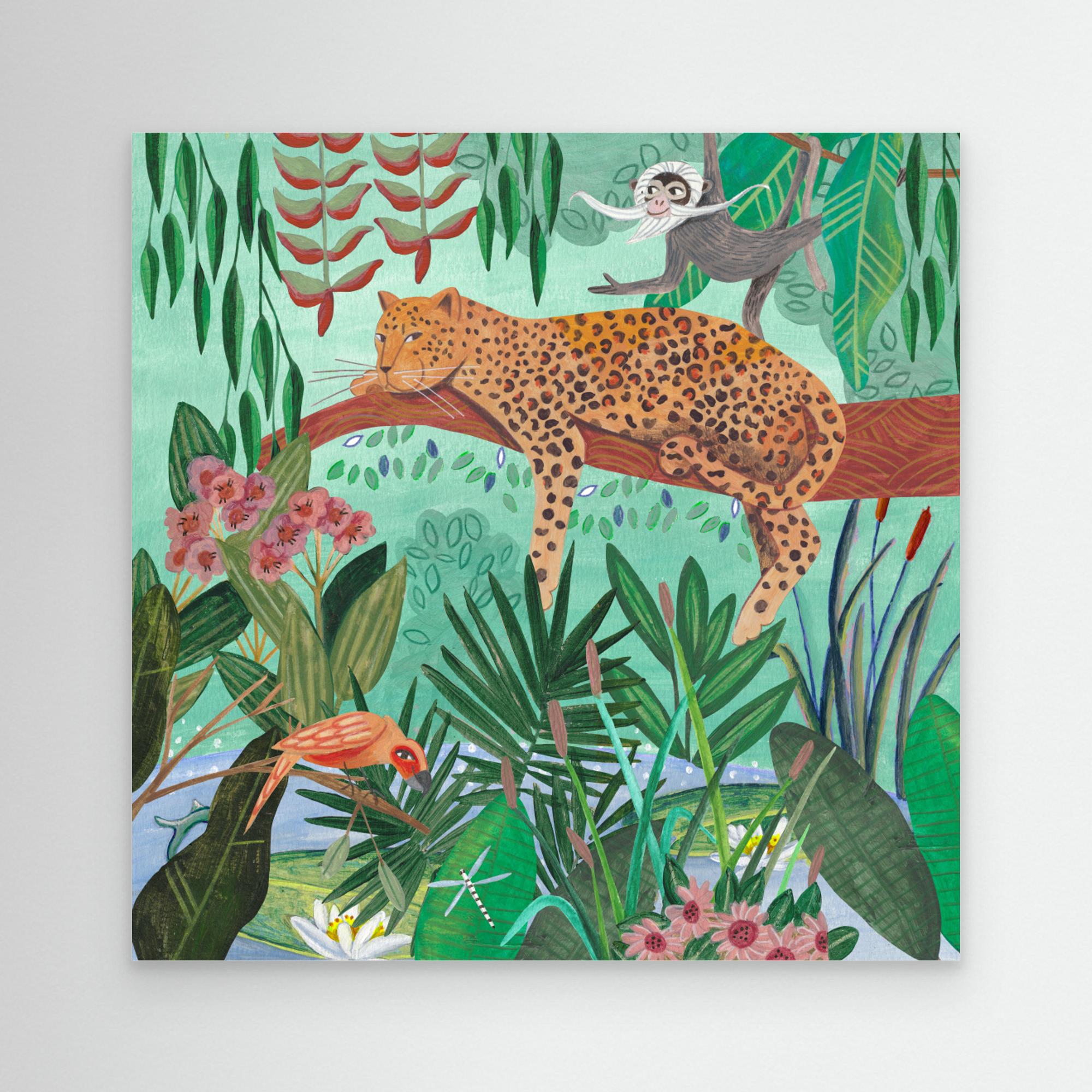 Leopard in the Jungle Canvas Print by Caroline Bonne Müller - Stunning Wildlife Wall Art for Living Room, Bedroom & Office Decor