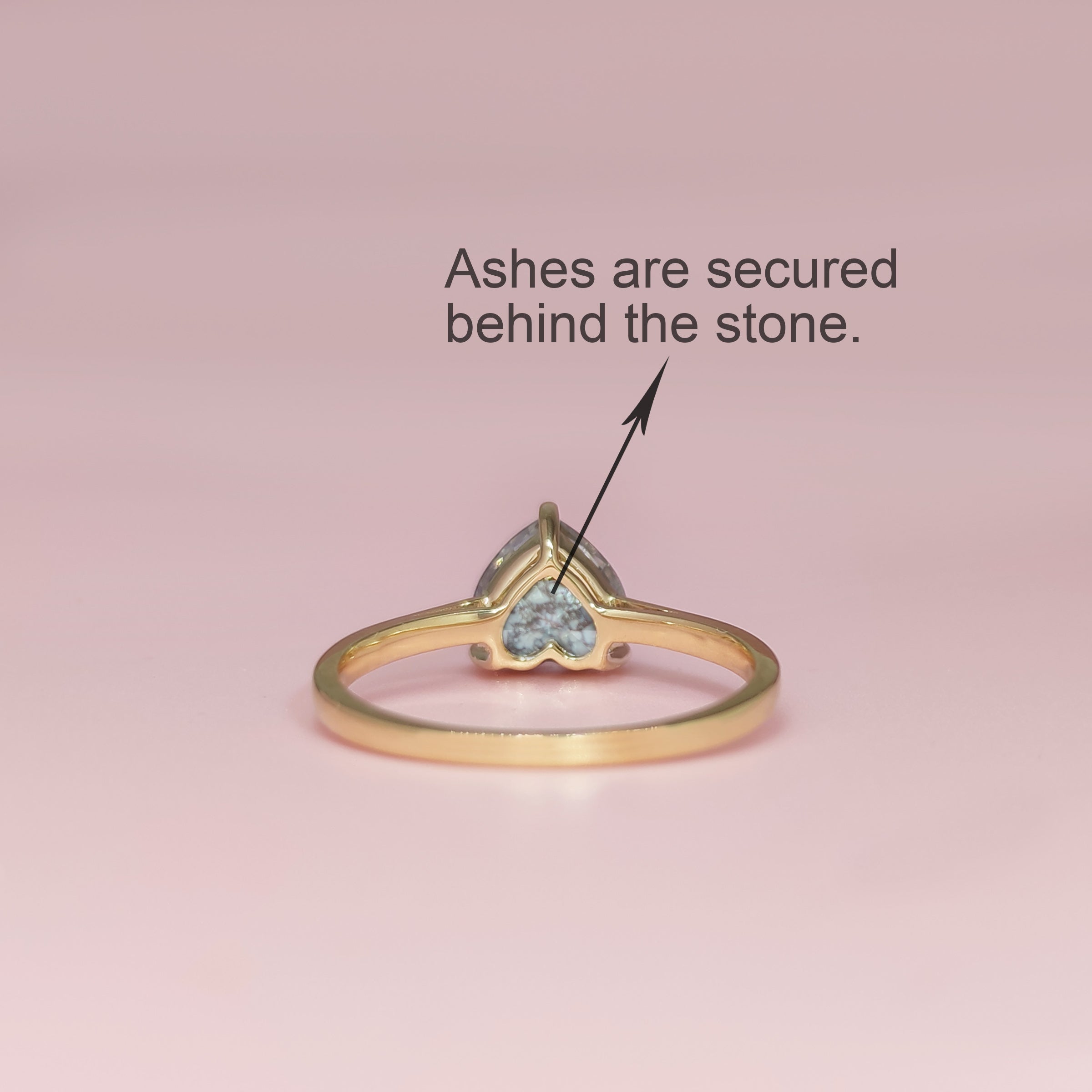 Heart Shape Moissanite Ashes Ring - Memorial Jewelry for Loved Ones | Perfect for Remembrance, Sympathy Gifts & Special Occasions