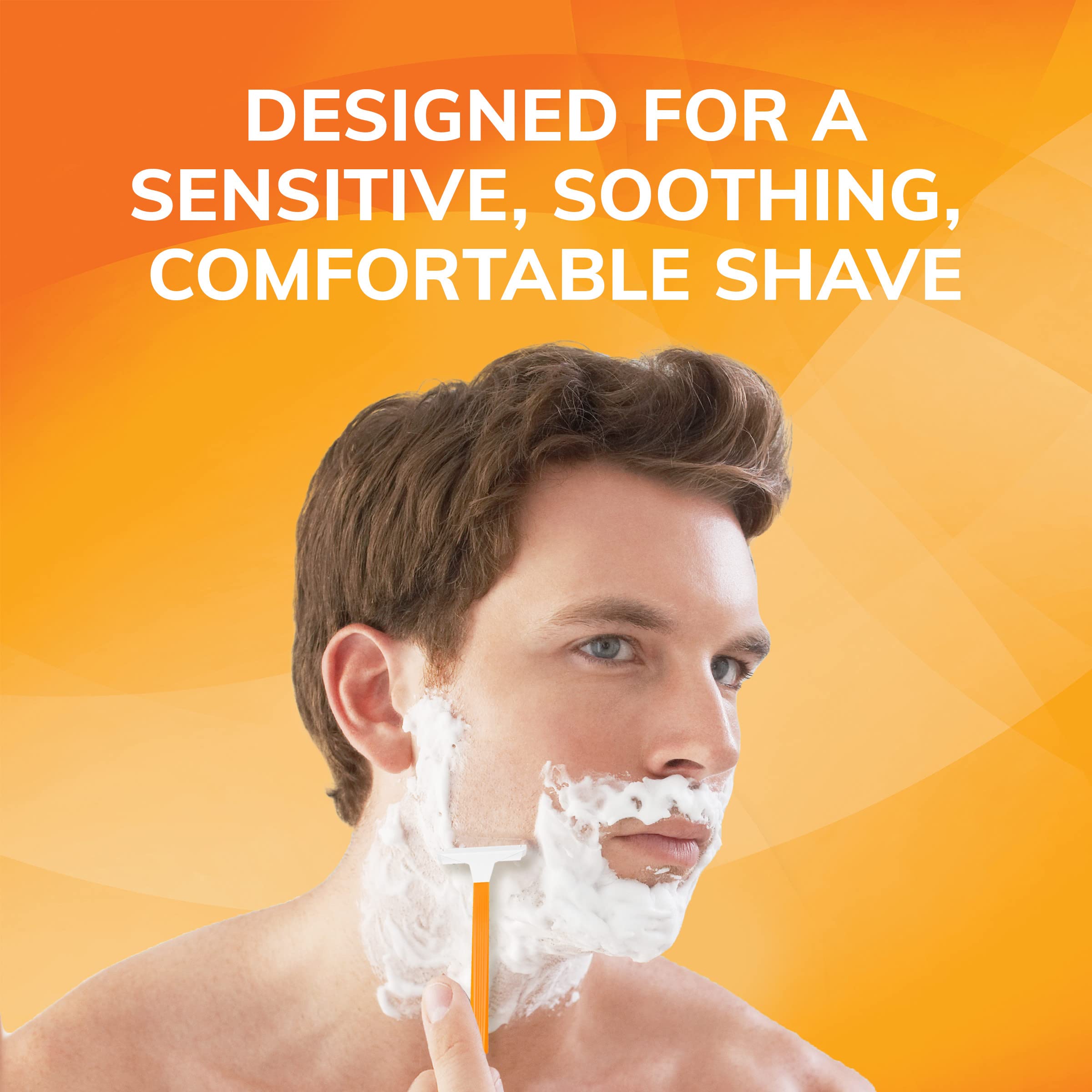 BIC Sensitive Disposable Razors for Men - 52 Count, 1 Blade Razors for Sensitive Skin & Smooth Shaving | Long-Lasting Shaving Razors for Travel, Gym & Daily Use