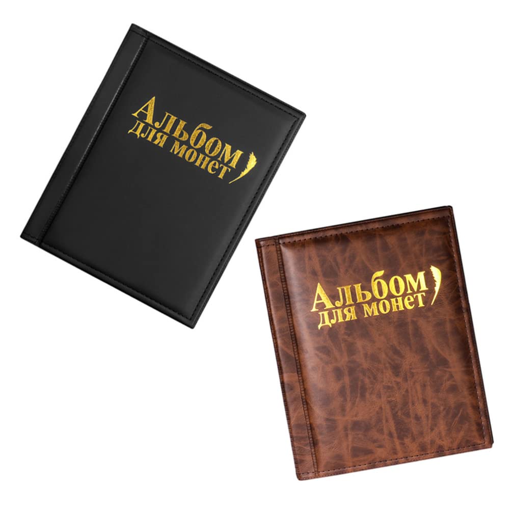 Totority 2-Piece Coin Collection Album Set - 250 Pockets for Coins, Paper Money & Stamps - Durable Collector's Organizer - Perfect Gift for Numismatists & Philatelists - Ideal for Coin Shows, Home Display & Investment Storage