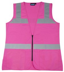 High Visibility Pink Safety Vest for Women - Reflective Work Vest, Size Large - Perfect for Construction, Road Work & Outdoor Safety