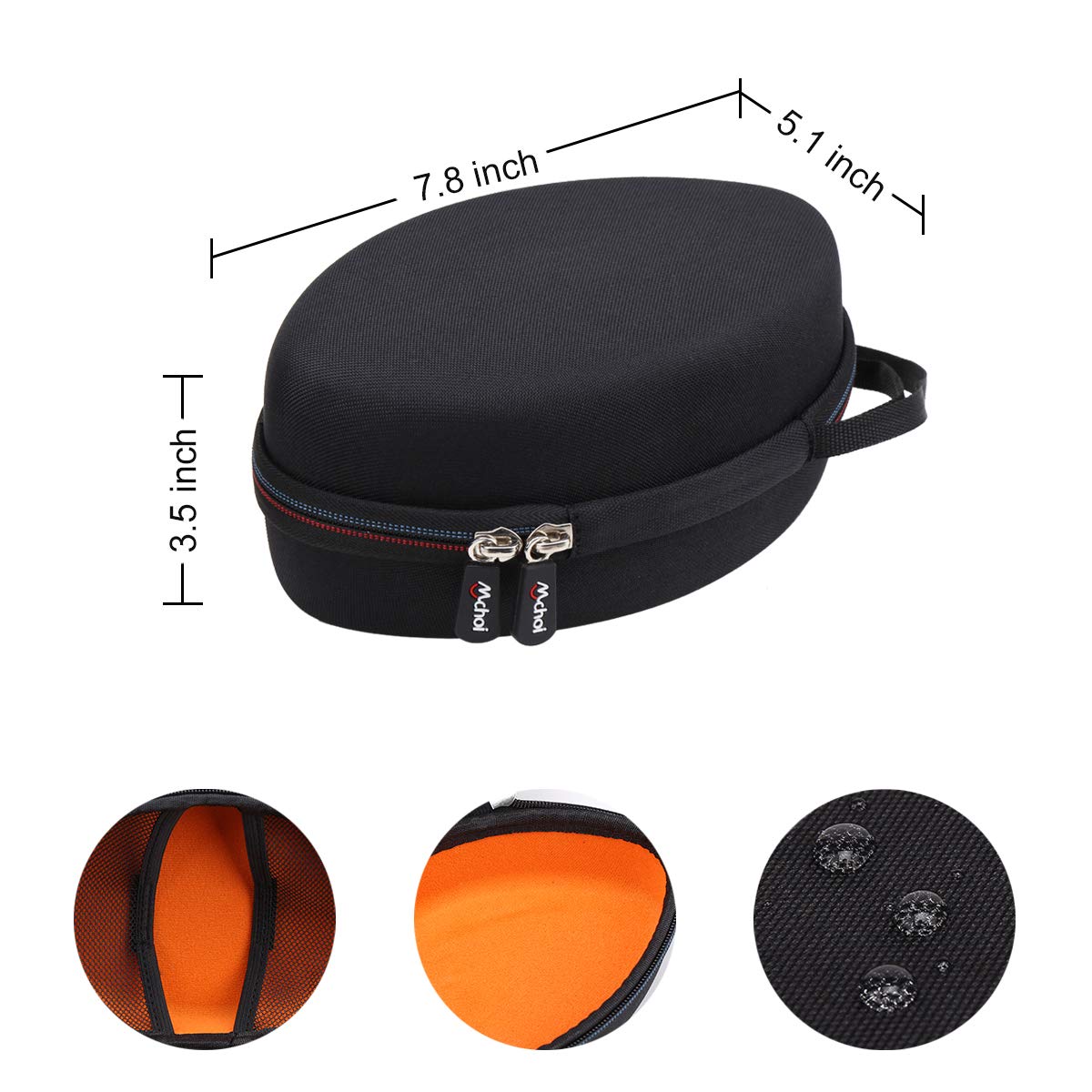 Hard Travel Headphone Case for AILIHEN C8, Artix CL750, ELECDER i39 - Lightweight Folding Wired Headphones Storage | Perfect for Commuting, Travel & Headset Protection