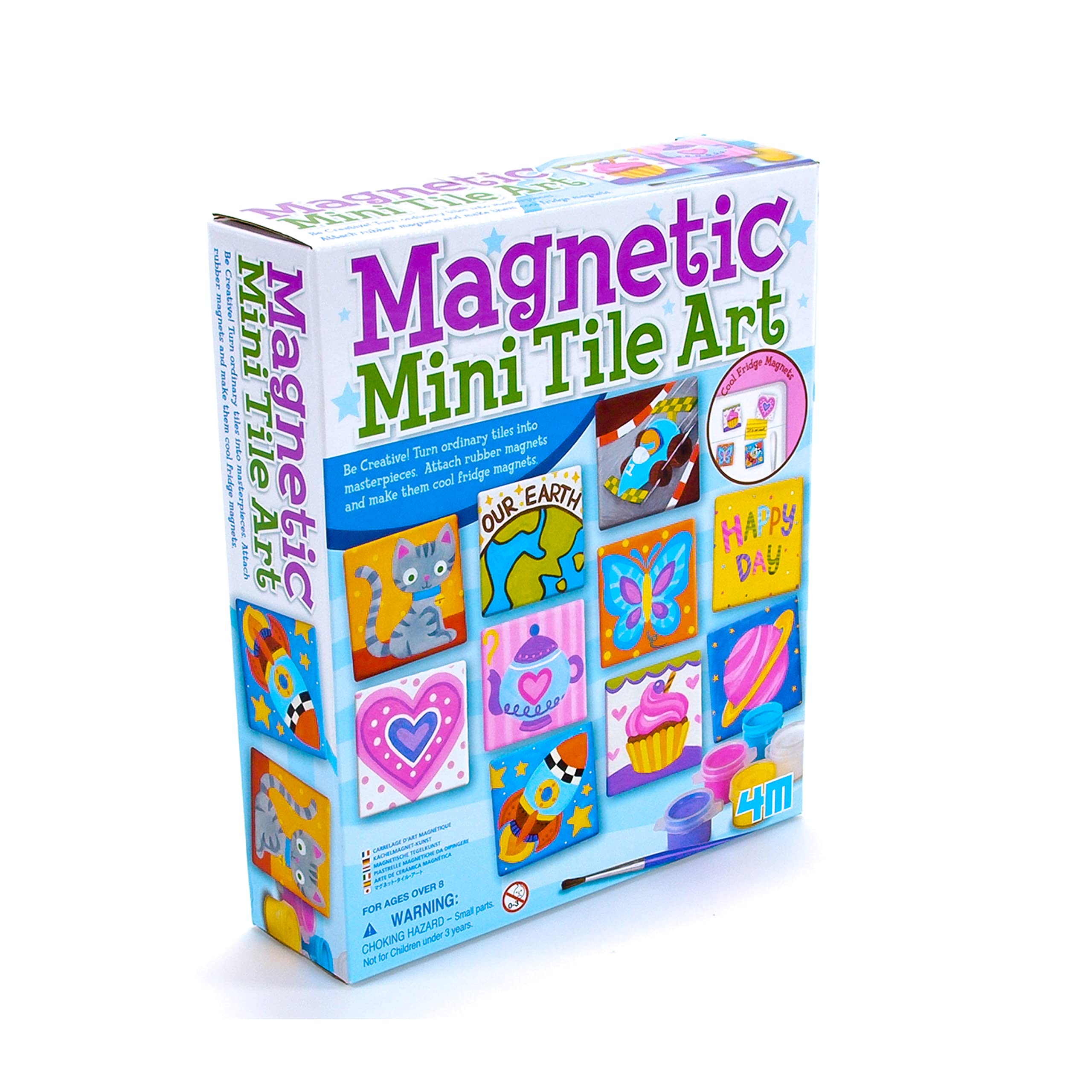 4M Magnetic Mini Tile Art Kit - DIY Arts & Crafts for Kids Ages 8+ | Creative STEM Toy for Boys & Girls | Perfect for Birthday Gifts & Classroom Activities