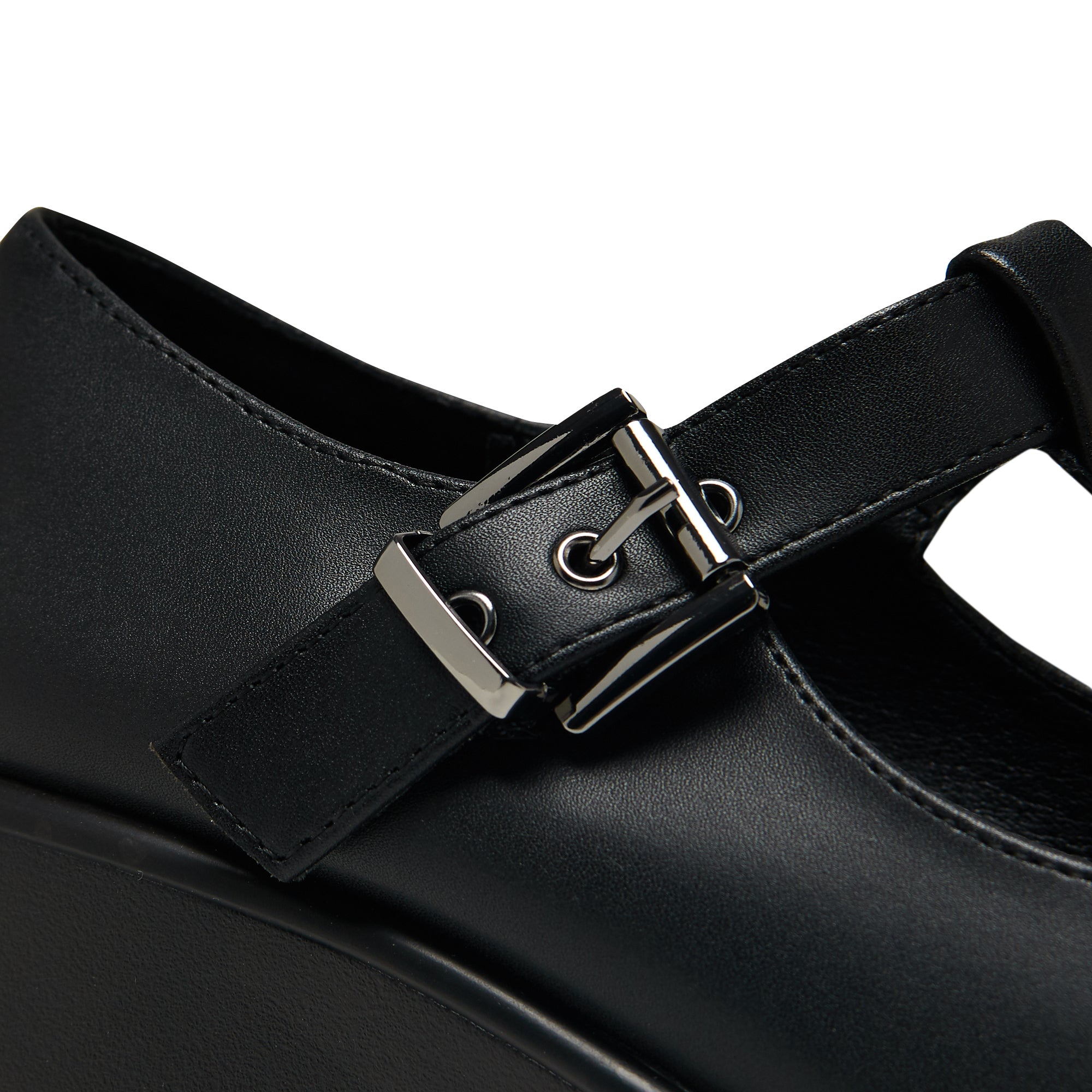 SAI Black Mary Jane Shoes - Faux Leather Edition | Comfortable & Stylish Women's Dress Shoes for Work, Party & Formal Occasions
