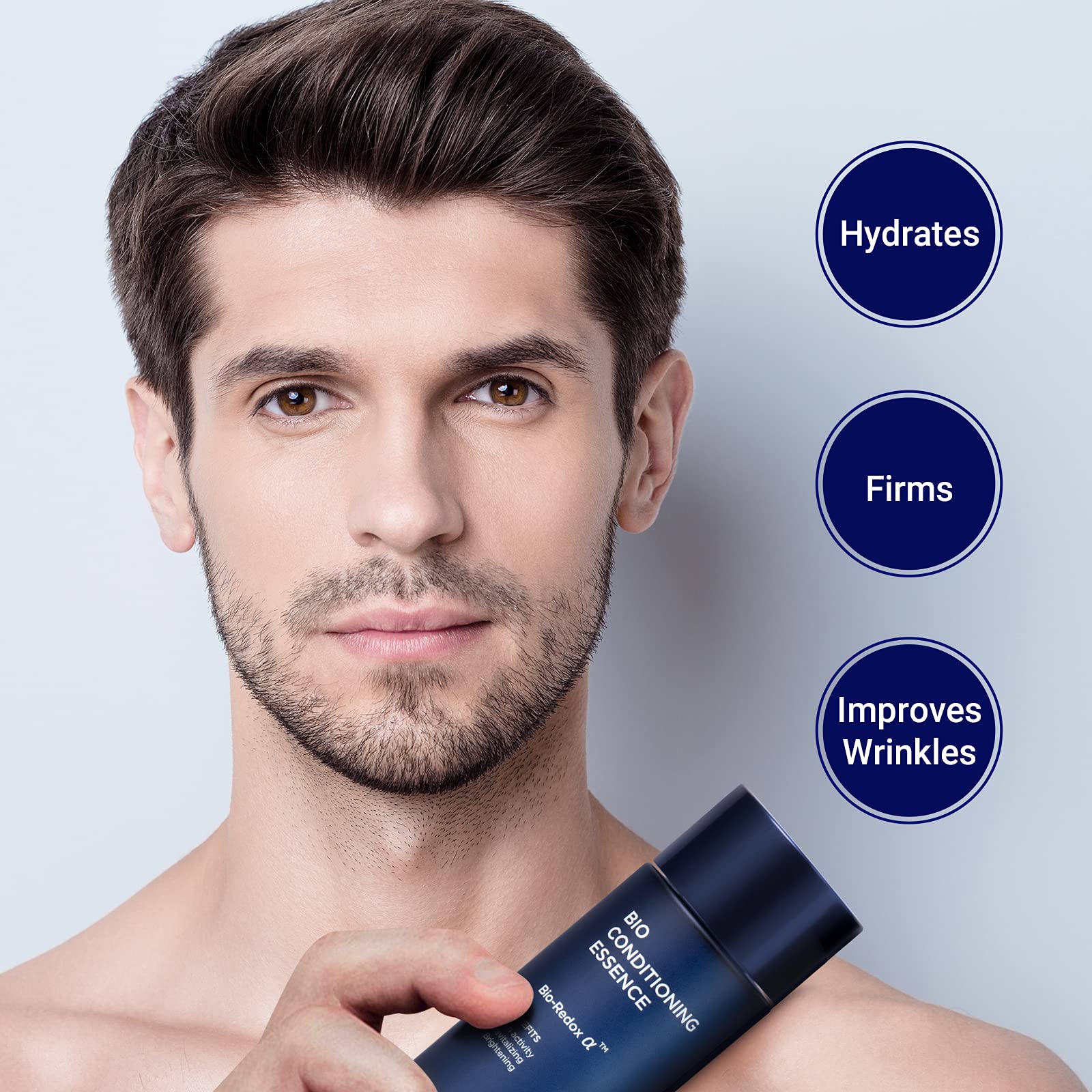 IOPE MEN BIO Anti-Aging & Moisturizing Skincare Set - Cleanser, Emulsion, Essence Serum & Aftershave | Korean Men's Skincare by Amorepacific | Perfect for Daily Hydration & Post-Shave Soothing