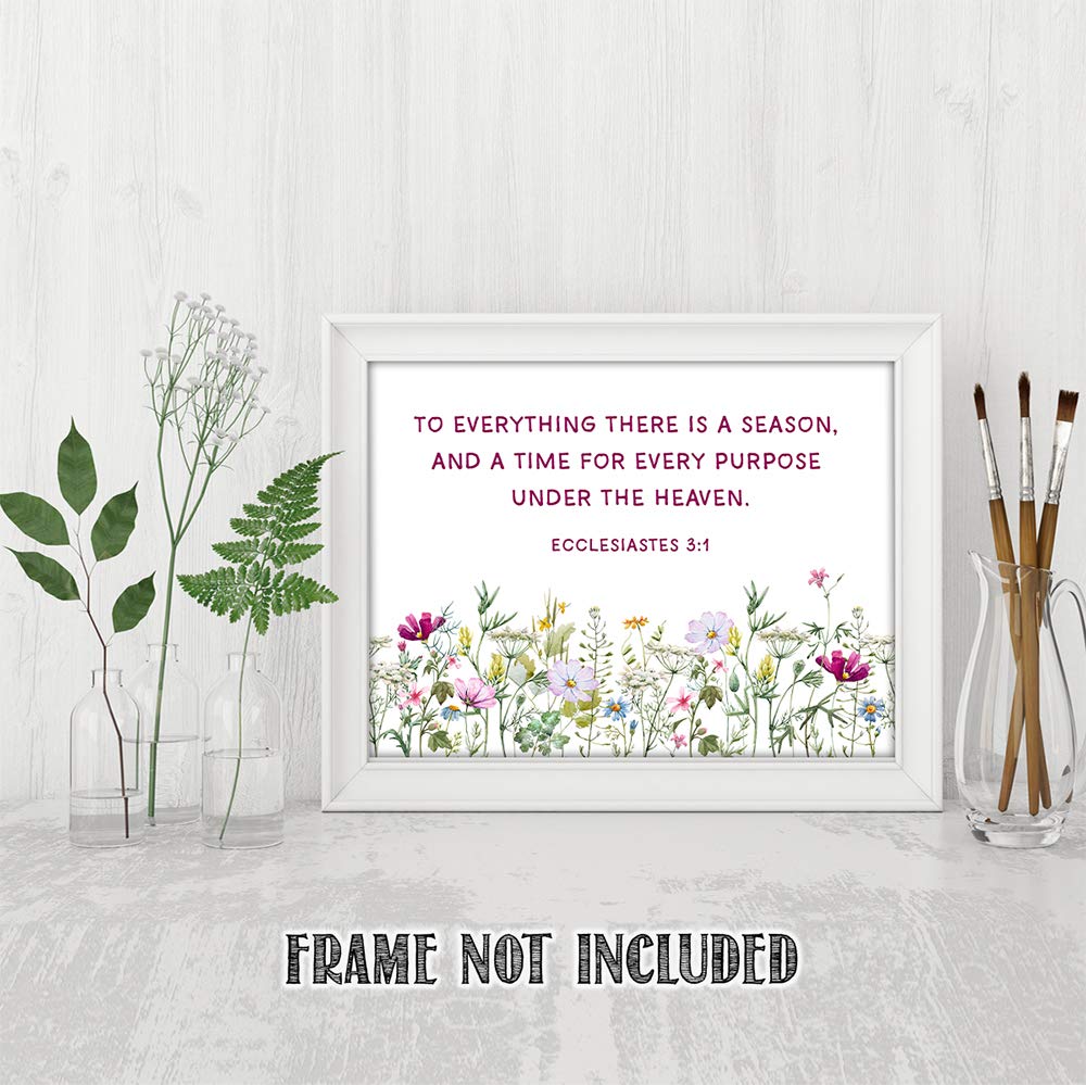Bible Quote Wall Art - Inspirational Scripture Print for Office, Farmhouse & Living Room Decor - Motivational Christian Home Decor for Men, Bedroom & Workspace