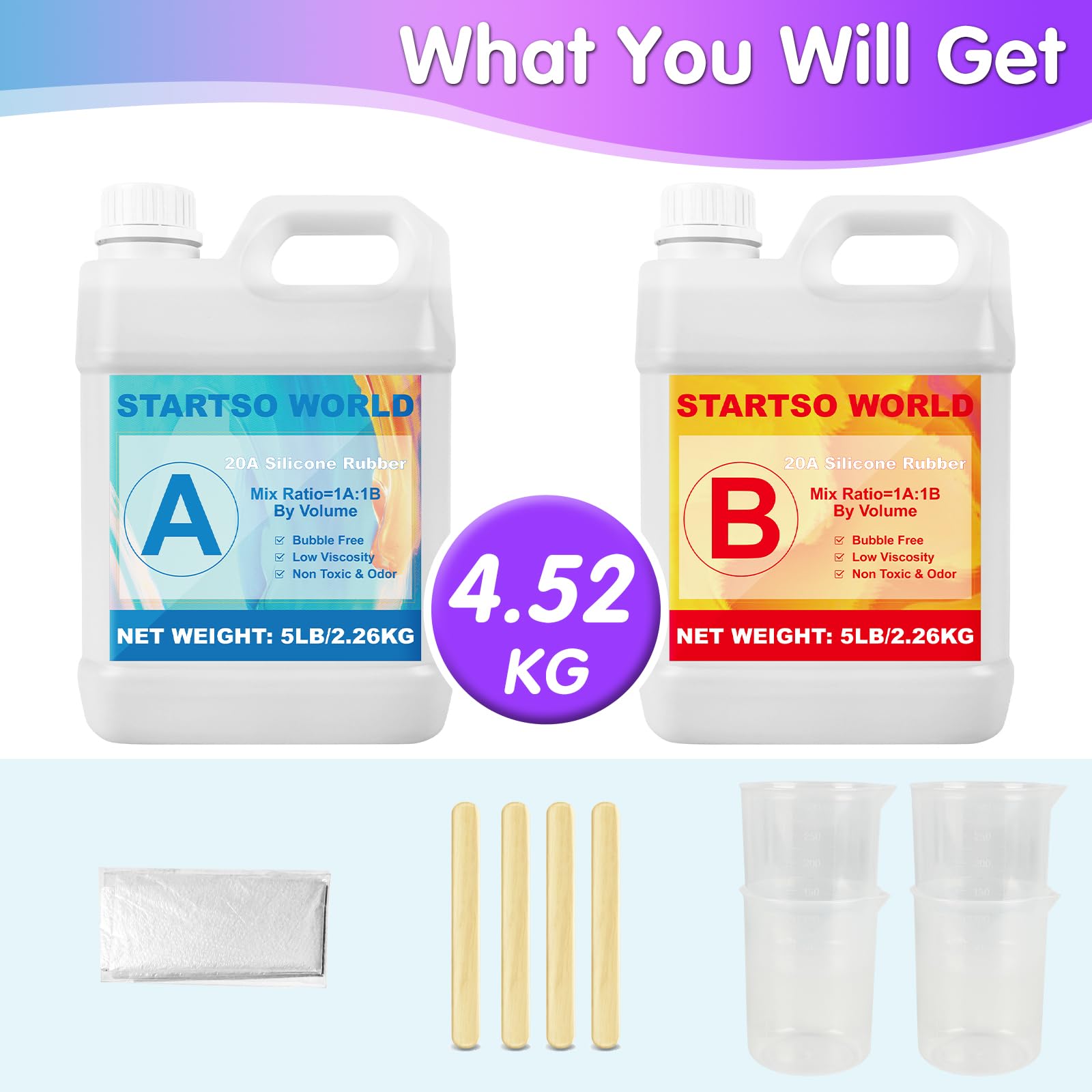Premium STARTSO WORLD 10Lb Platinum Liquid Silicone Rubber Kit - Fast Cure Food Safe Mold Making Supplies for Resin Casting, DIY Crafts, Soap Molds & Cake Decorating | Ideal for Artists, Bakers & Crafters