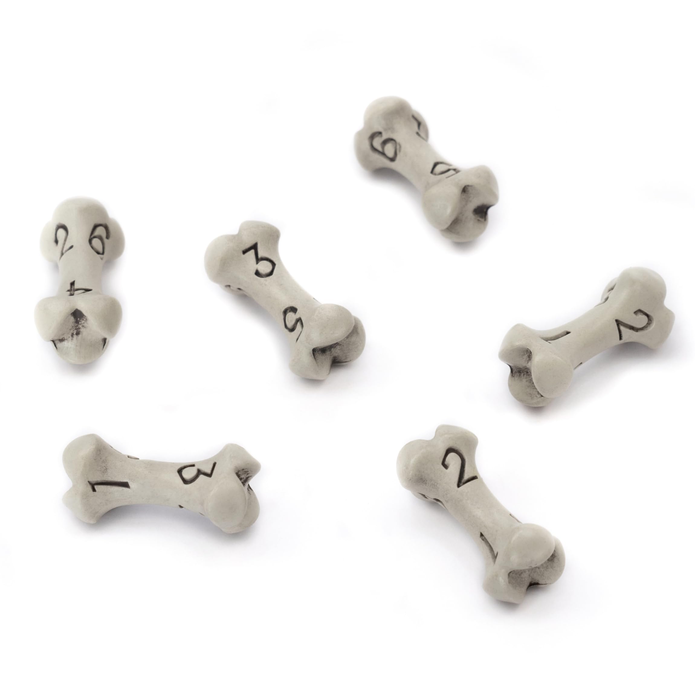 D6 Dice Set - 6 Sided RPG Dice with Skull & Bone Design for Dungeons & Dragons, Warhammer, Pathfinder - Unique White Bone Themed Gaming Accessories - Perfect for Tabletop Games, Role Playing, Board Games & Gifts
