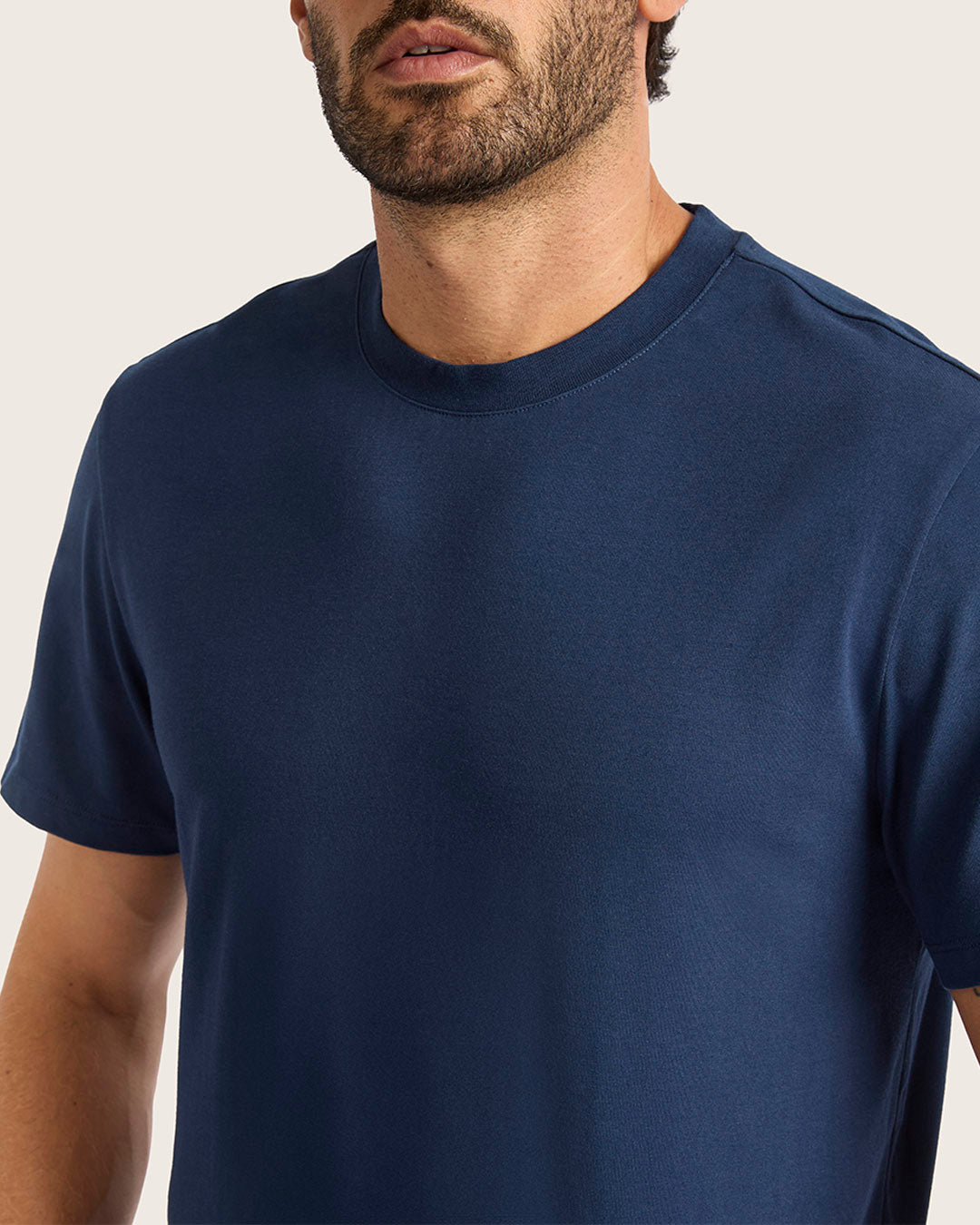 Men's Classic Crew Neck T-Shirt - Navy Blue Cotton Casual Tee for Everyday Wear, Gym & Outfits