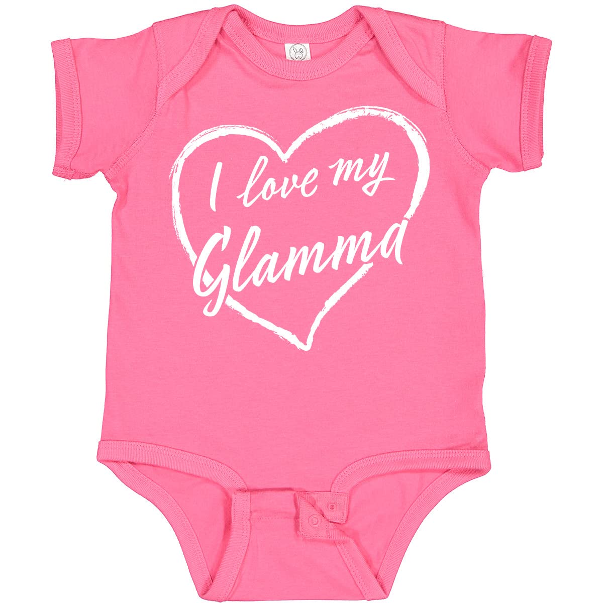 Inktastic I Love My Glamma White Chalk Heart Baby Bodysuit - Cute Outfit for Grandmother & Grandchild Bonding, Baby Shower Gift, Family Photo Outfit