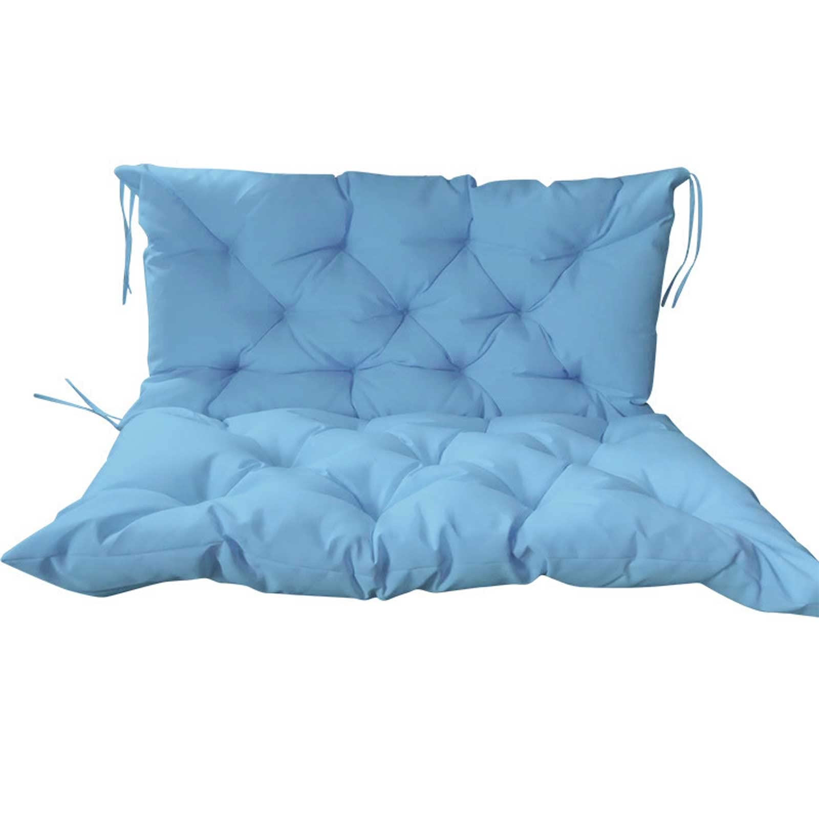 Waterproof Non-Slip Swing Cushion for Indoor/Outdoor Bench – Light Blue 47.3x39.4 Inch 2-3 Seat Cushion with Ties – Perfect for Porch, Patio, Garden & Poolside Relaxation