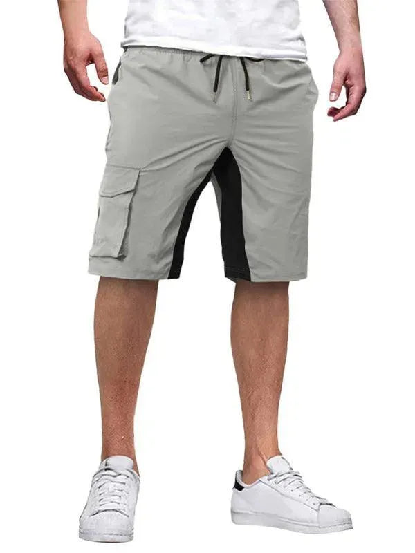 Men's Solid Color Drawstring Cargo Shorts - Comfortable Casual Summer Outdoor Shorts for Hiking, Travel & Everyday Wear