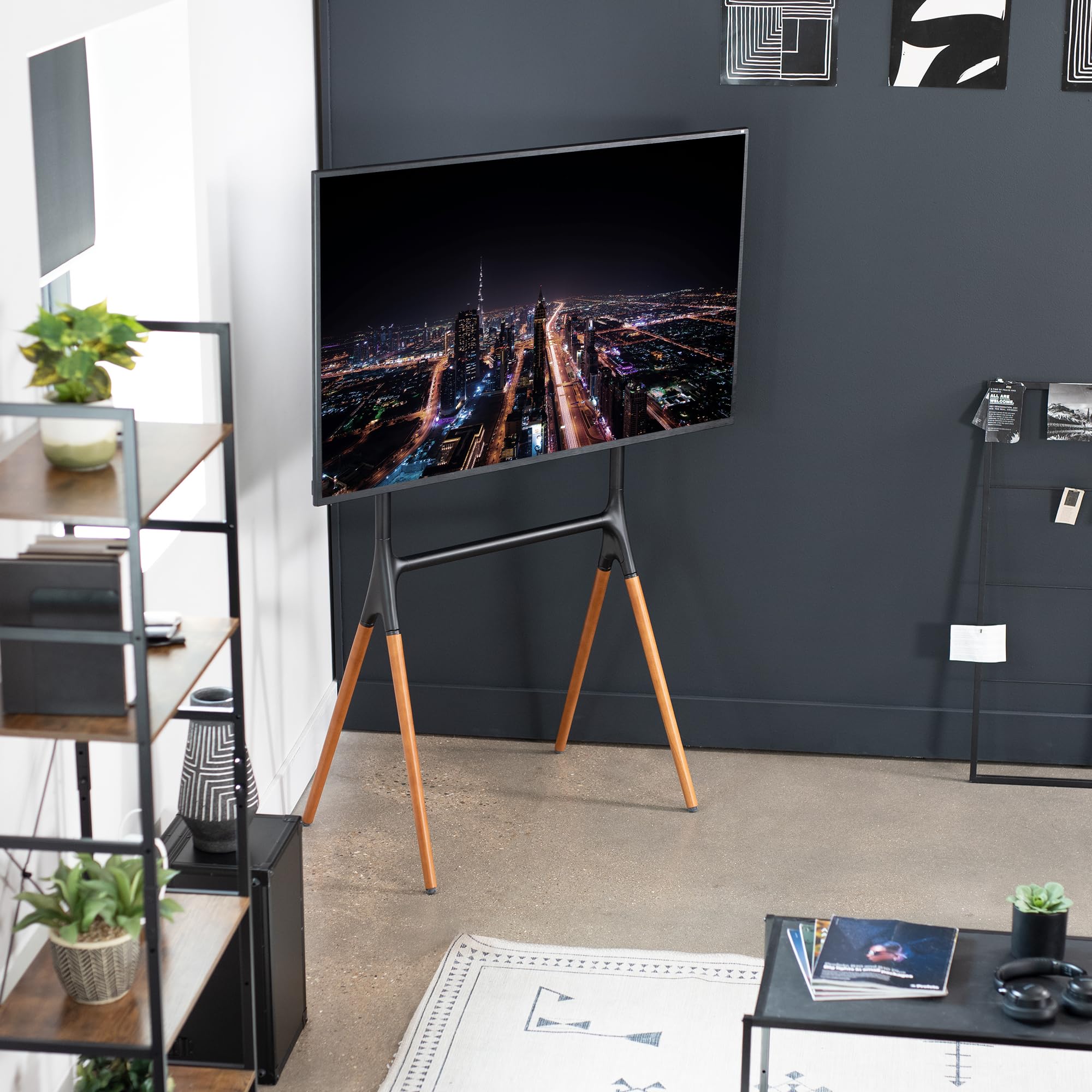 VIVO STAND-TV70A 49-70 Inch Adjustable TV Mount Stand with 4 Legs for LED LCD Screens - Perfect for Home Theaters, Studio Displays & Art Galleries