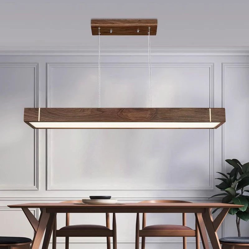 Stylish Oak Wood Slate Kitchen Island Lighting Fixture - Modern Farmhouse Pendant Light for Dining Room & Breakfast Bar - Perfect for Home Decor and Interior Design