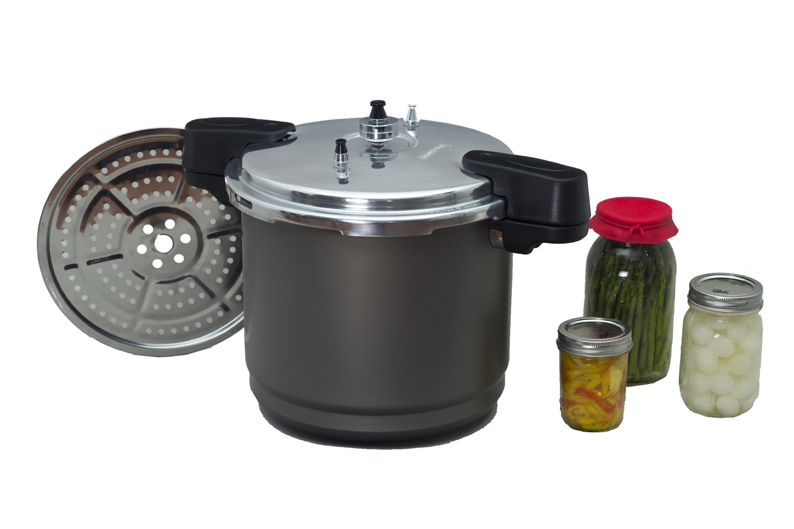 Granite Ware 12-Quart Black Pressure Canner & Cooker Steamer - Perfect for Home Canning, Preserving Food & Cooking Large Batches