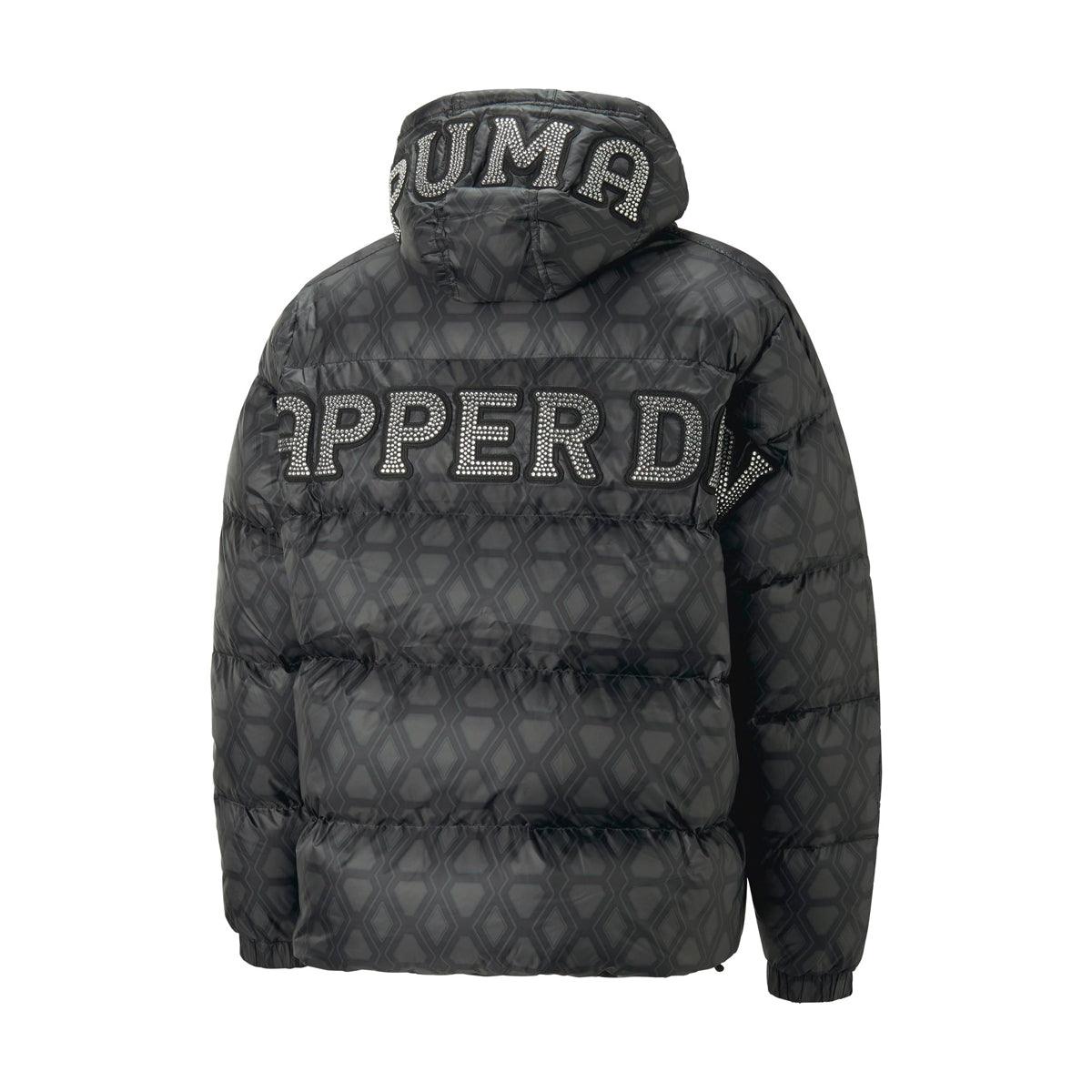 Dapper Dan Reversible Puffer Jacket for Men - Puma Black | Lightweight Warm Winter Coat | Streetwear Fashion & Outdoor Activities