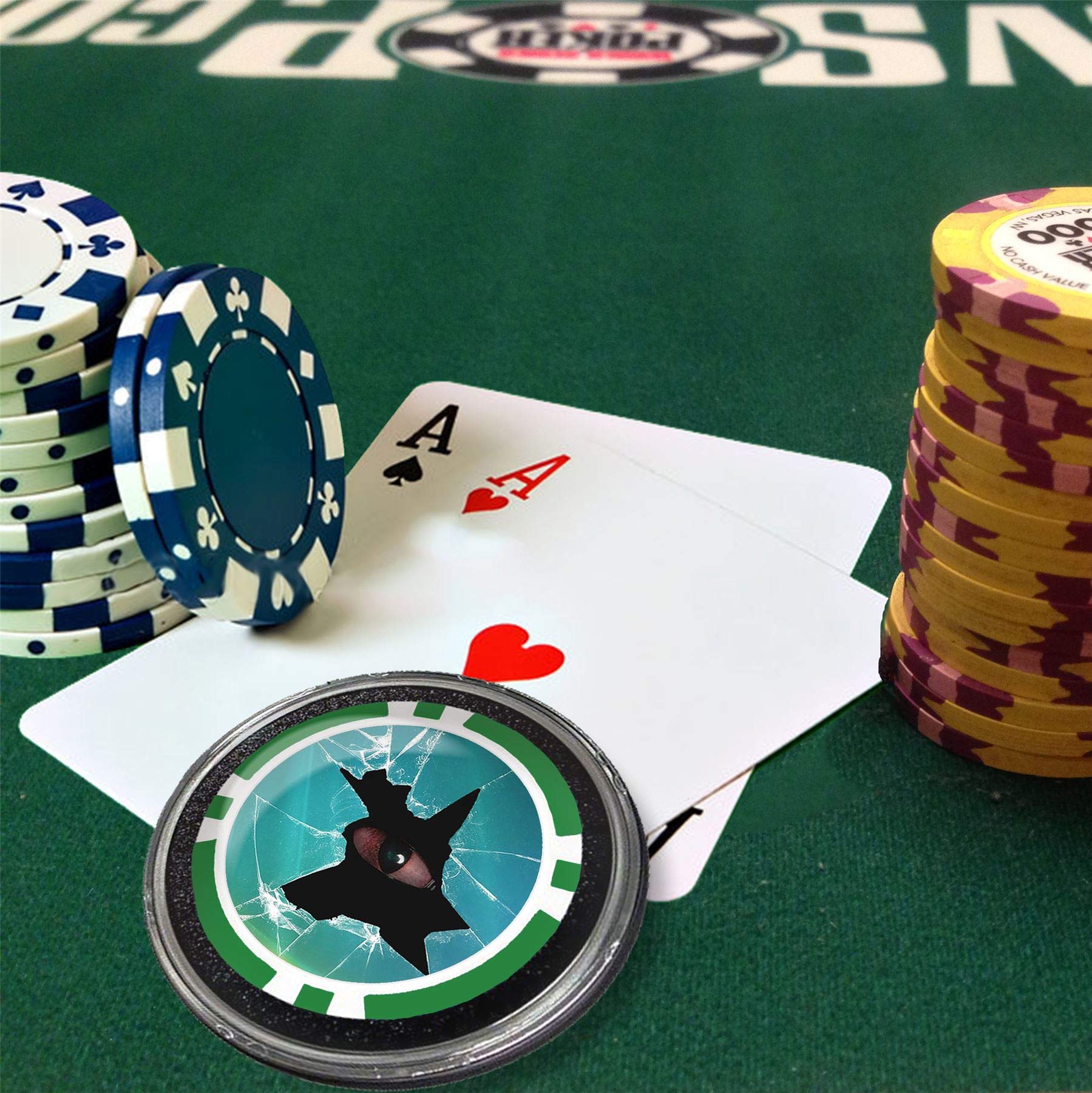 Scary Monster Eye Card Guard - Poker Chip & Card Protector for Texas Holdem - Perfect for Casino Nights & Home Poker Games
