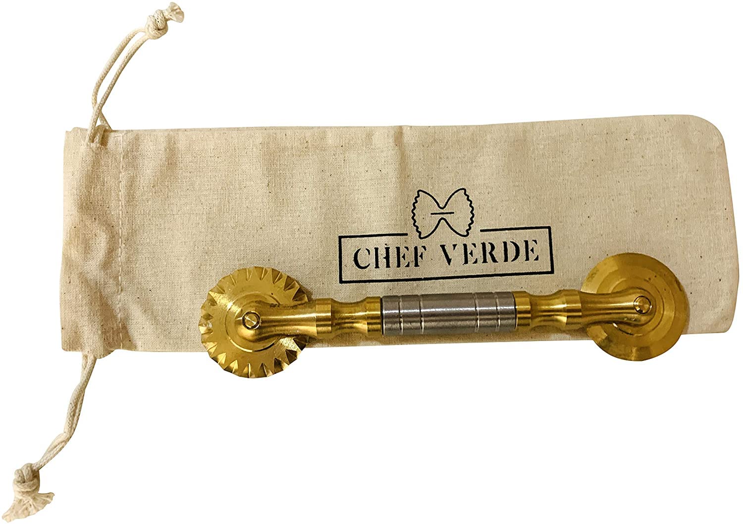 Italian Pasta and Pastry Cutter Set - Stainless Steel Handle with Brass Ridged & Smooth Wheels - Perfect for Homemade Pasta, Ravioli, and Pie Crusts - Ideal for Italian Cooking and Baking Enthusiasts