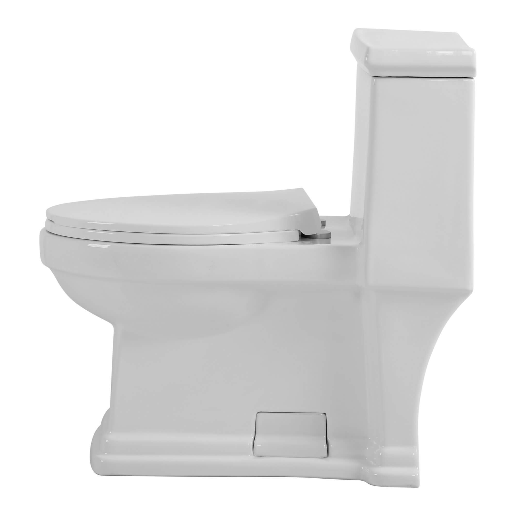 Modern One-Piece Elongated Toilet - ADA Compliant, Water-Efficient & Easy-Clean Design for Bathroom Remodeling & Home Upgrade