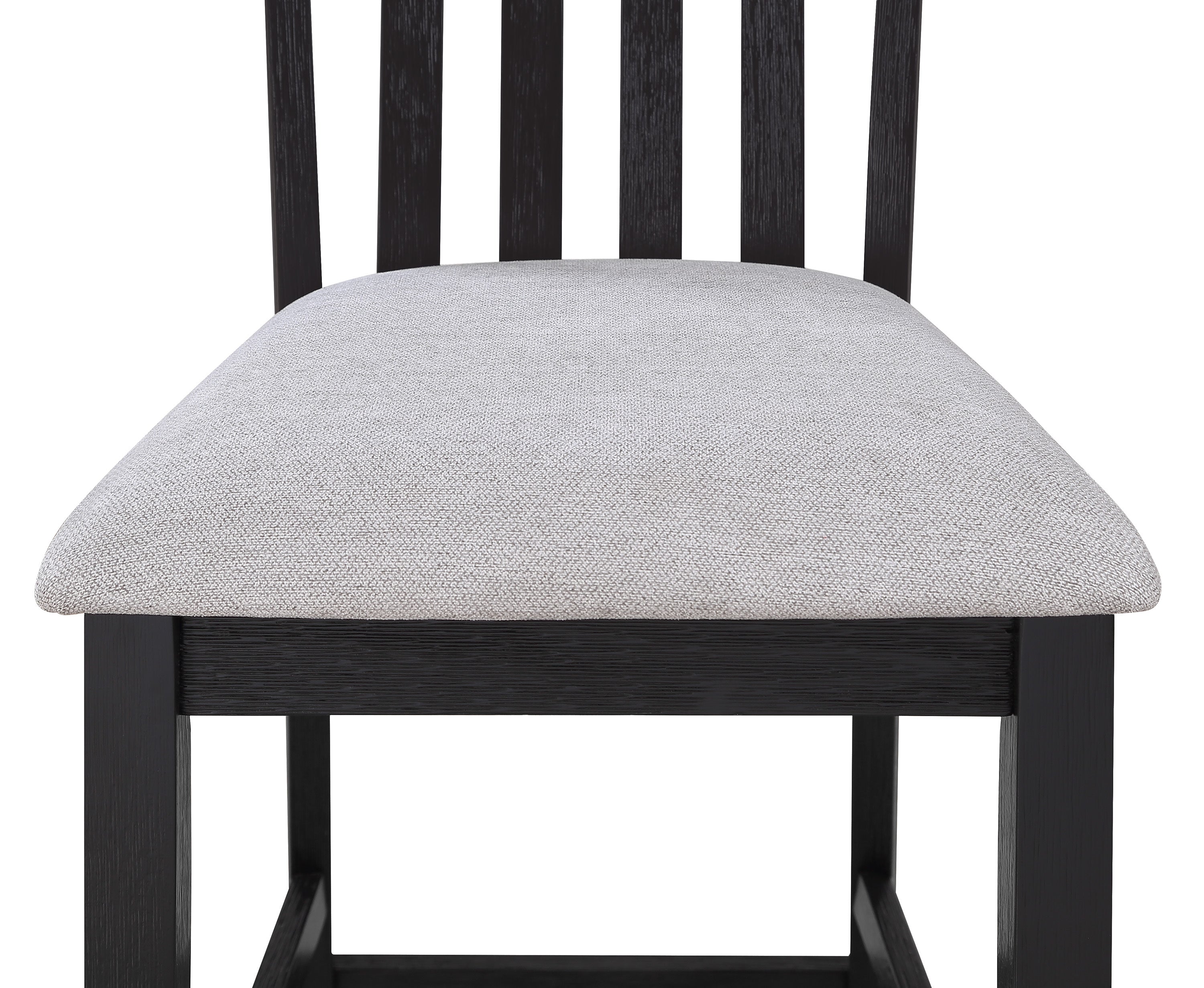 2-Piece Black & Light Gray Counter Height Chairs - Solid Wood Slat Back Bar Stools for Kitchen Island, Dining Room & Breakfast Nook - Modern Farmhouse Style Counter Stools with Comfortable Seat Height (Set of 2)