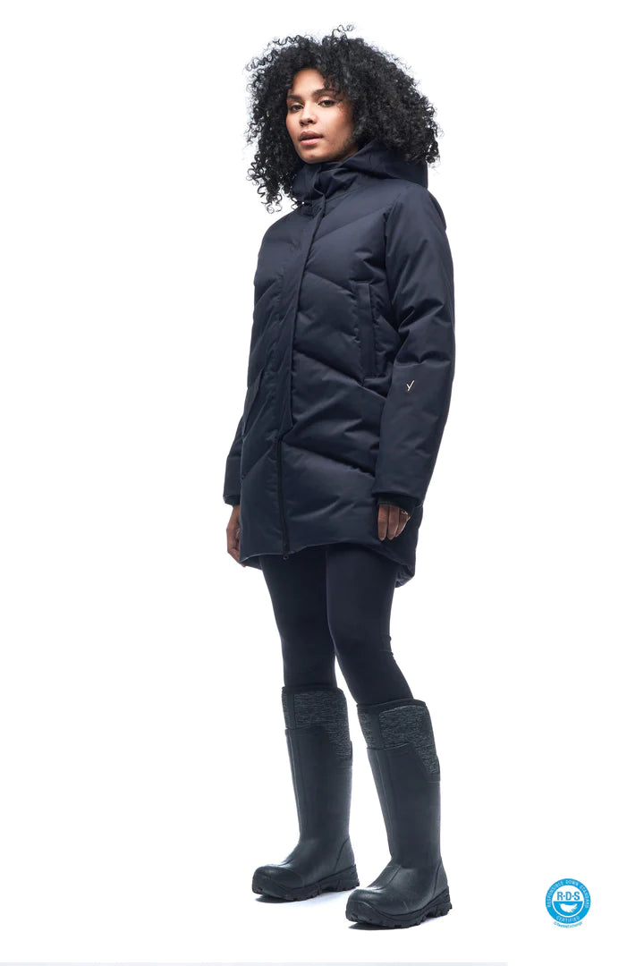 Ayaba Women's Simplified Parka Jacket - Lightweight Waterproof Winter Coat with Hood, Warm Puffer Outerwear for Cold Weather - Perfect for Skiing, Hiking & Daily Commute