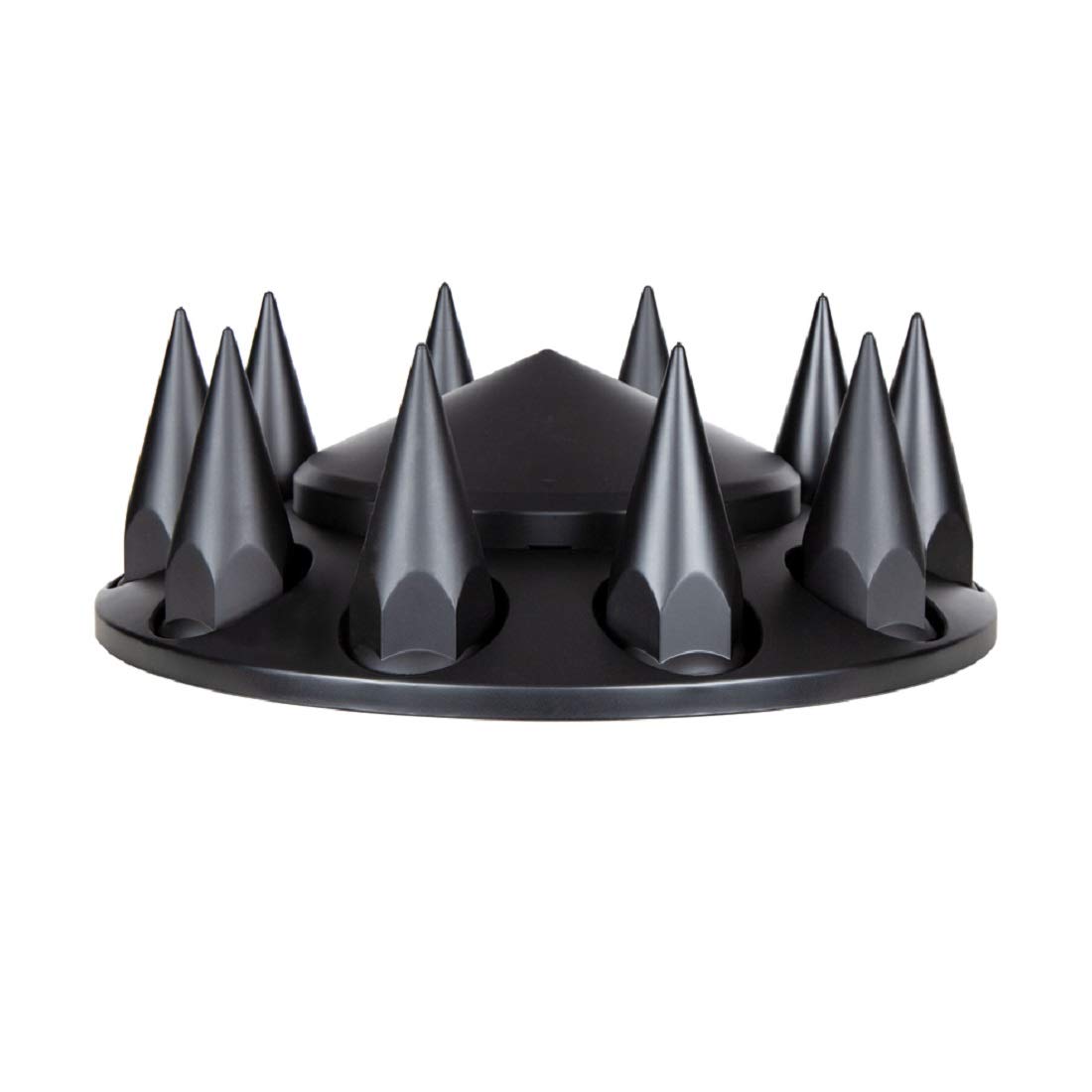 2-Pack Matte Black Pointed Front Axle Cover with 33mm Spike Thread-on Nut Cover - Motorcycle, Dirt Bike, Harley Accessories for Enhanced Style and Protection