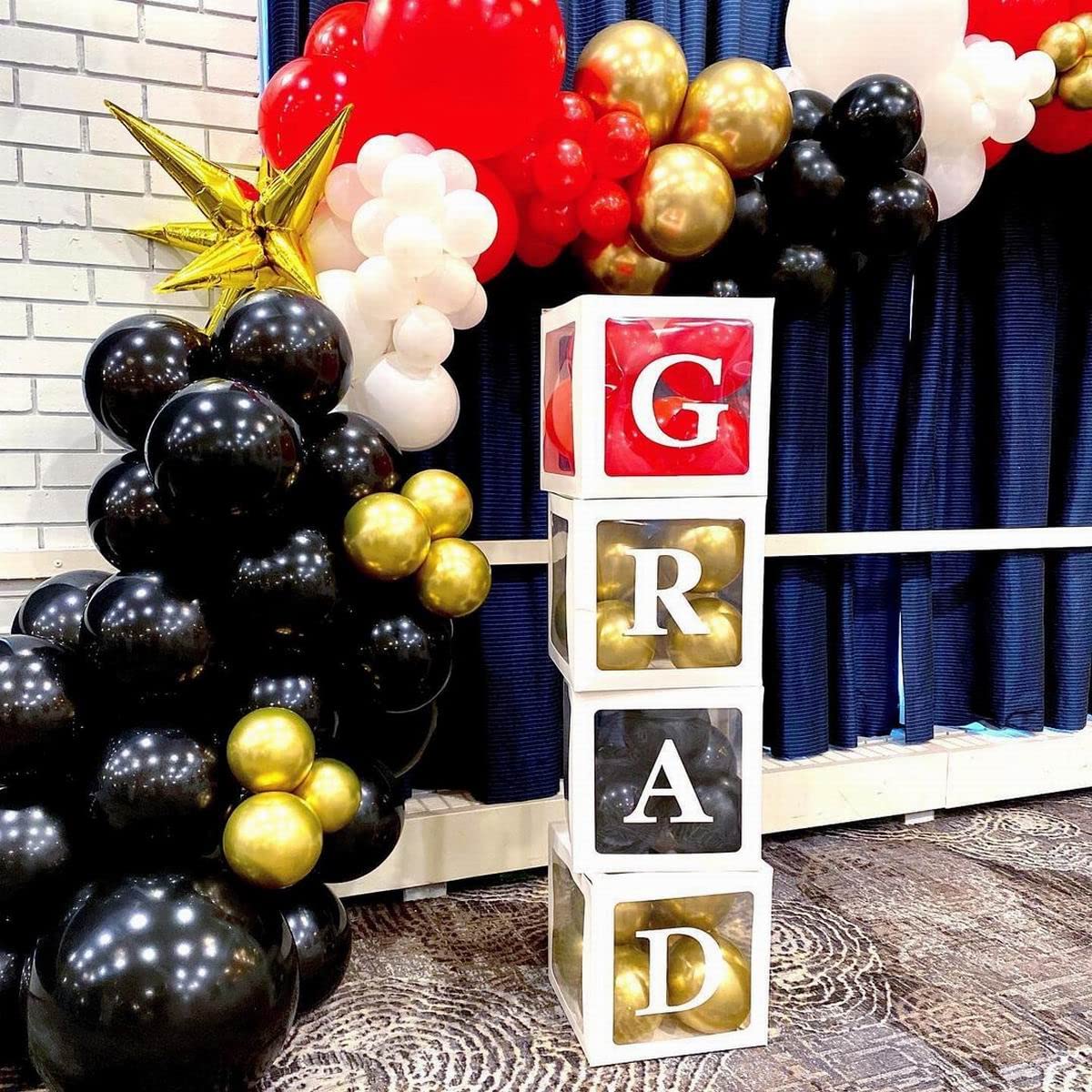 149Pcs Casino Red Black Gold Balloon Garland Arch Kit - Chrome Metallic Gold Marble Agate Balloons for Birthday, Wedding, Baby Shower & Graduation Party Decorations | Perfect for Casino Nights, VIP Events and Glamorous Celebrations