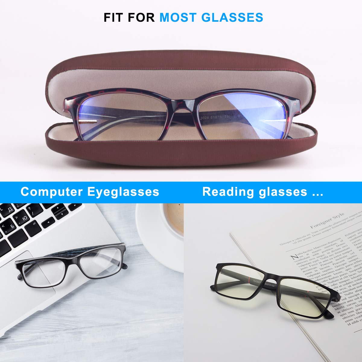 RayLove Unisex Hard Shell Eyeglasses Case - Durable Protective Glasses Storage for Men & Women | Perfect for Travel, Work, and Daily Use