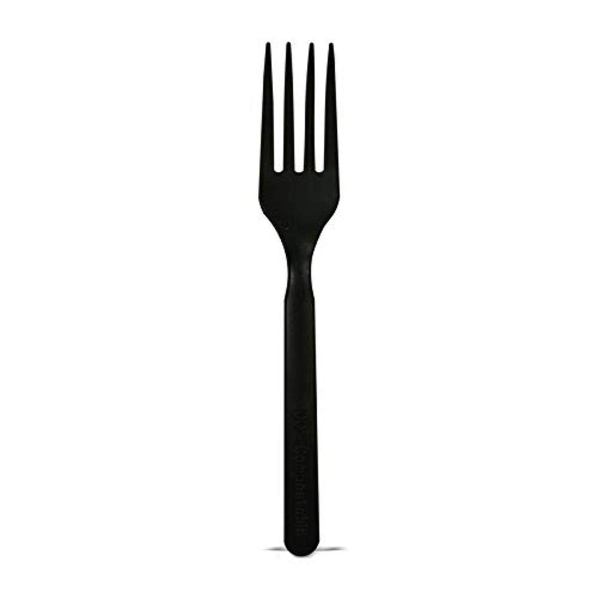Bulk Black Heavy Duty Plastic Forks 6 Inch - 1000 Pcs Disposable Party Utensils for Catering, BBQ, Picnics & Events