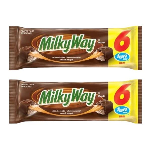 (2 Pack) Milky Way Milk Chocolate Fun Size Candy Bars - Rich Chocolate, Chewy Caramel & Smooth Nougat (3.36 oz) | Perfect for Halloween Treats, Party Favors & Office Snacks