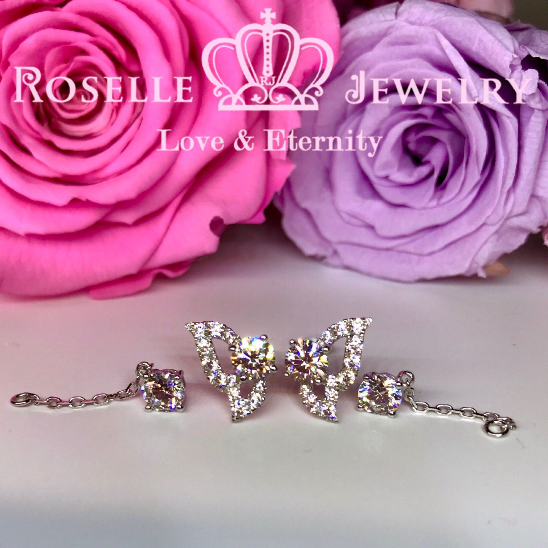 Elegant Detachable Butterfly Drop Earrings for Women - Fashion Jewelry Gift for Party, Wedding & Daily Wear | DE7
