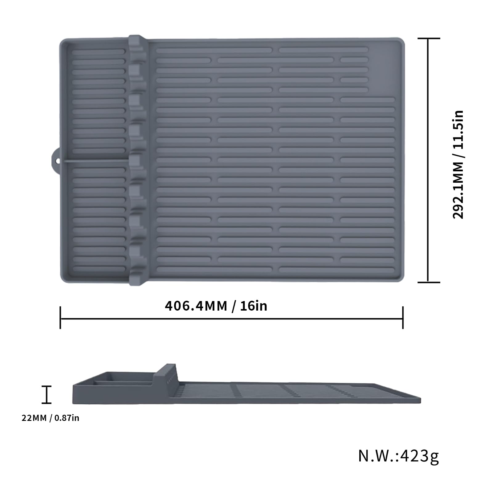 Premium Silicone Griddle Mat & Spatula Holder for Blackstone Grills - Heat-Resistant BBQ Grill Mats, Non-Stick Baking Mats & Food Prep Trays for Outdoor Cooking, Camping & Backyard Parties (Gray) - Perfect for Grilling, Baking & Kitchen Counter Protection