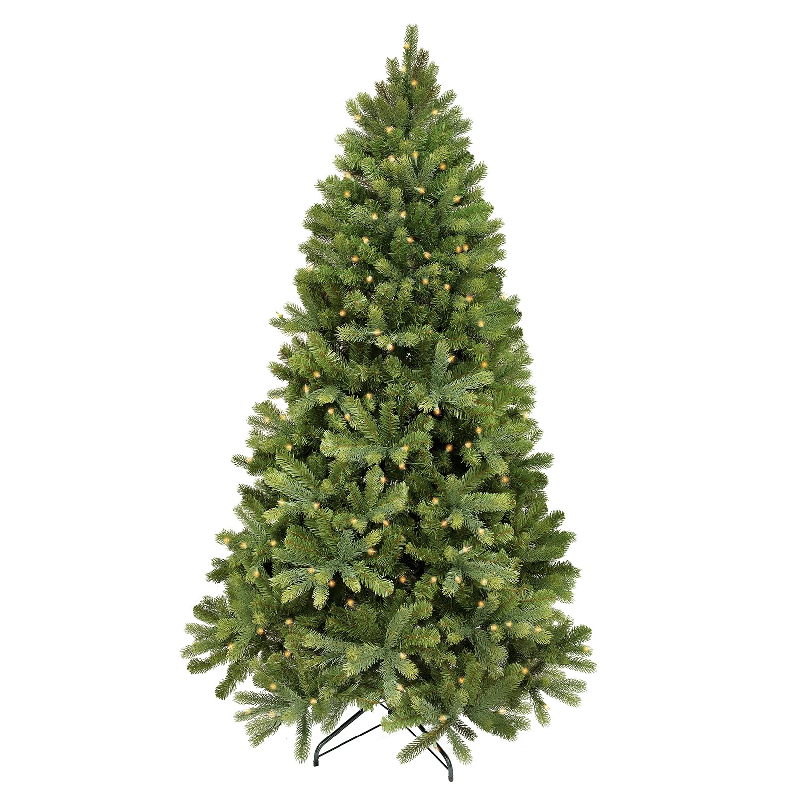 ASTEROUTDOOR 6.5ft Prelit Artificial Christmas Tree with 600 White LED Lights - Full Lifelike Carolina Pine Spruce with Lush Branches - Indoor/Outdoor Holiday Decor for Home, Office & Party Decoration