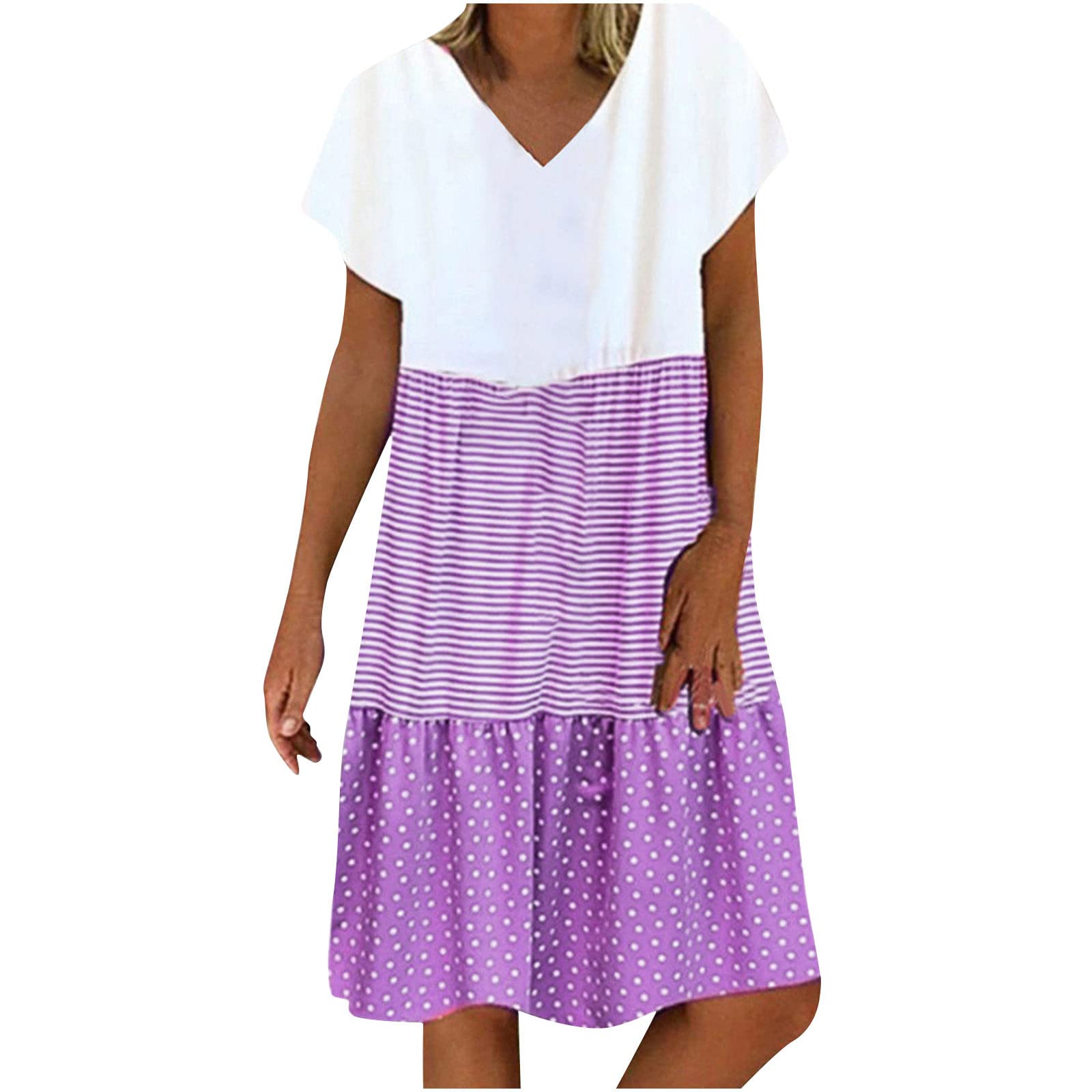 Women's Plus Size Casual Shirt Dress 2024 - Short Sleeve Midi Boho Sun Dress for Summer, Beach & Vacation | Perfect for Outdoor Activities, Travel & Relaxing
