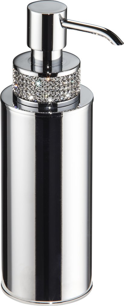 Secret Bath Cecilia Swarovski Crystal Soap Dispenser - Chrome Finish Luxury Bathroom Accessory for Home Decor & Gift Giving | Perfect for Spa, Guest Bathroom, and Upscale Interior Design
