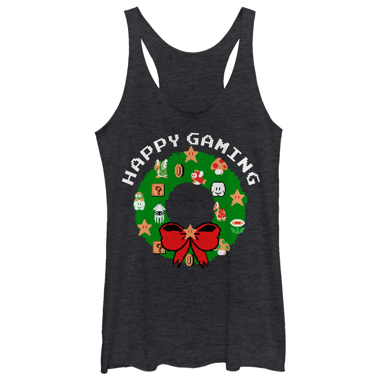 Nintendo Merry Gaming Women's Racerback Tank Top - Fun Casual Wear for Gamers & Anime Fans | Perfect for Cosplay, Conventions & Everyday Outfits