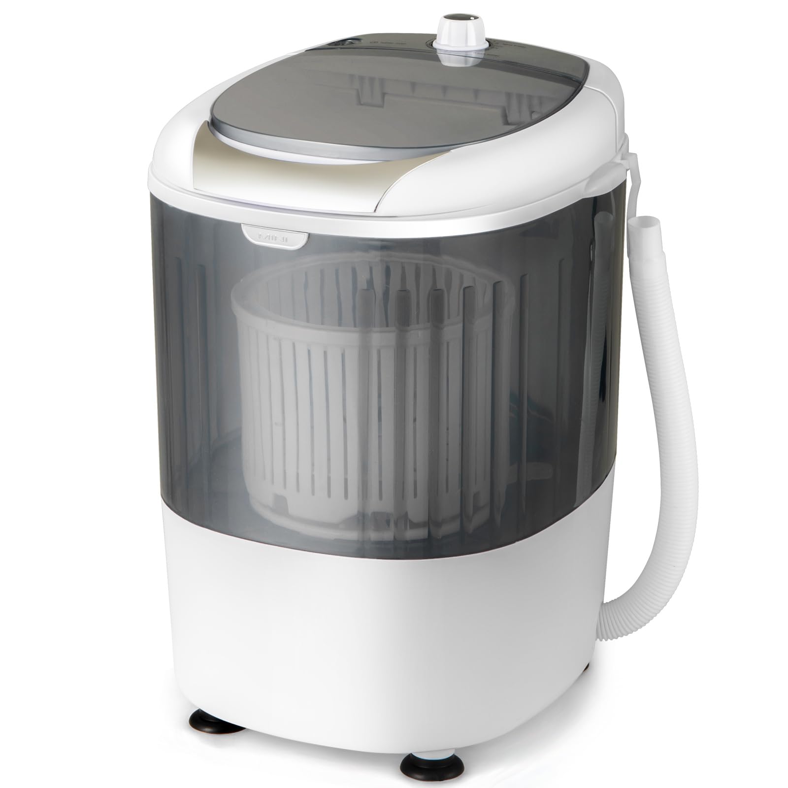 COSTWAY 5.5 lbs Mini Portable Washing Machine | Compact Single Tub Laundry Washer with Rotary Control | Perfect for Apartments, Dorms, RVs & Small Spaces | Grey | Ideal for Travel, Camping & Limited Living Areas