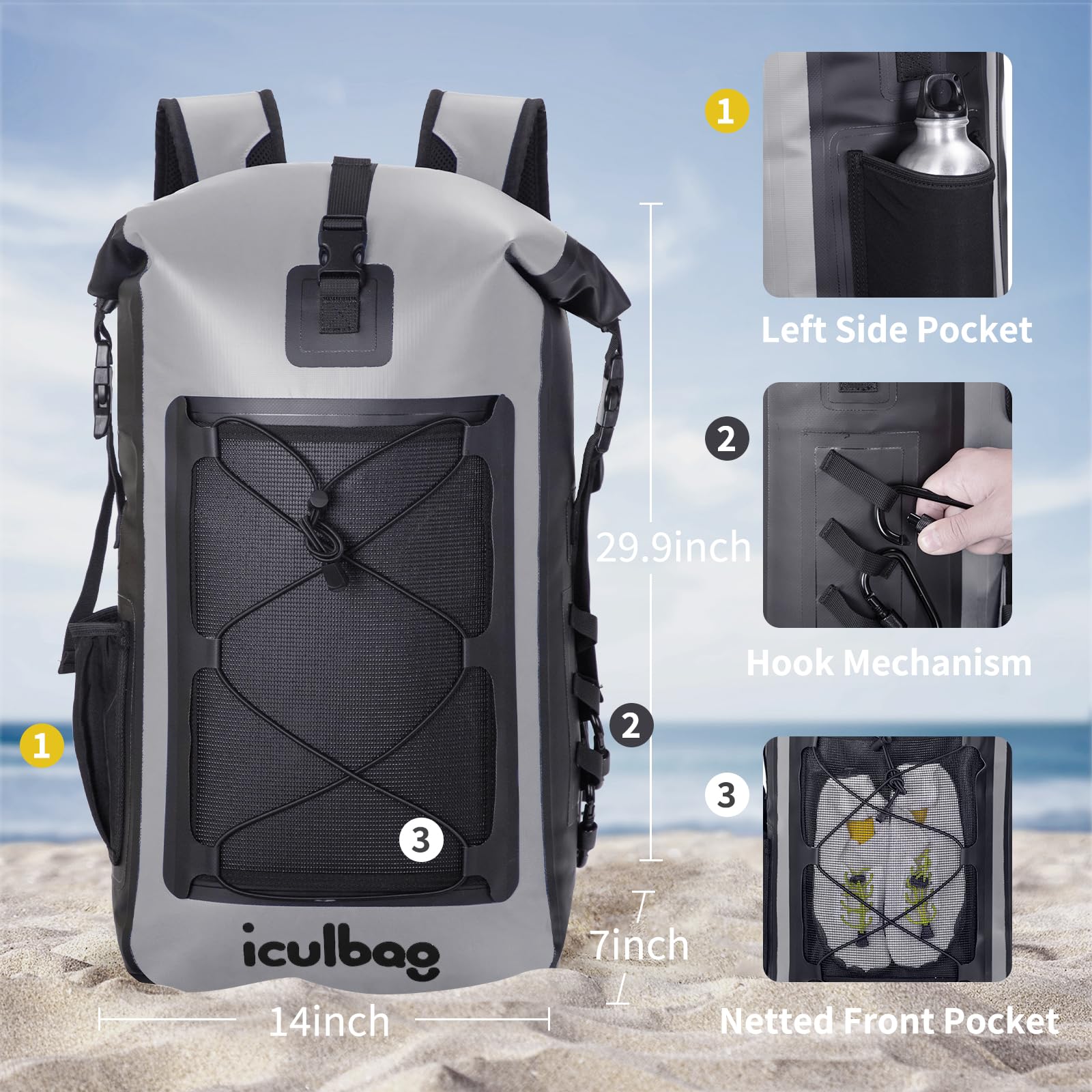 Waterproof Dry Bag Backpack 30L/40L for Women & Men - Lightweight Travel Dry Sack for Kayaking, Boating, Beach, Camping & Outdoor Adventures