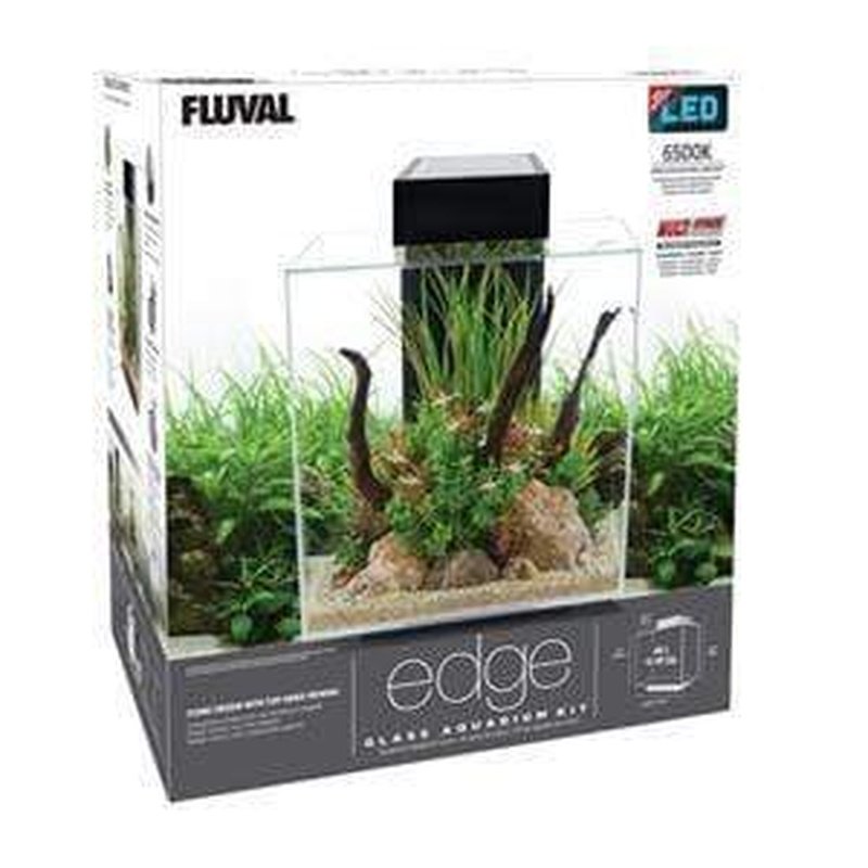 Fluval EDGE 2.0 LED Aquarium Kit - 12 Gallon (46L) Black Modern Fish Tank with High-Clarity Glass for Home or Office Decor