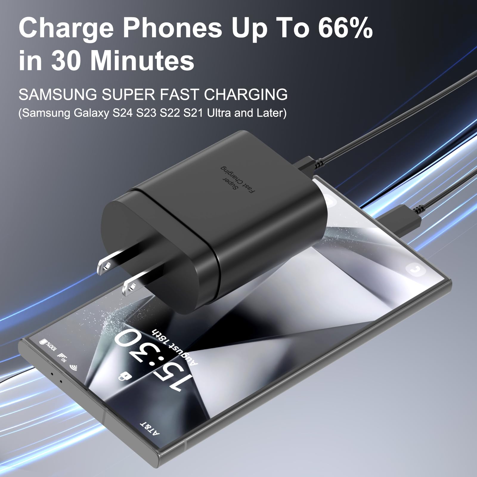 Samsung 25W USB-C Super Fast Charging Power Adapter, PD Charger Block for Samsung Galaxy S25 Ultra/S25/S25+/S24 Ultra/S24/S24+/S23 Ultra/S23/S23+/S22/S22 Ultra/S22+/Note 20/S20/S21/S10, Tab S8 (2 Pack) - Fast Charging for Home, Office & Travel