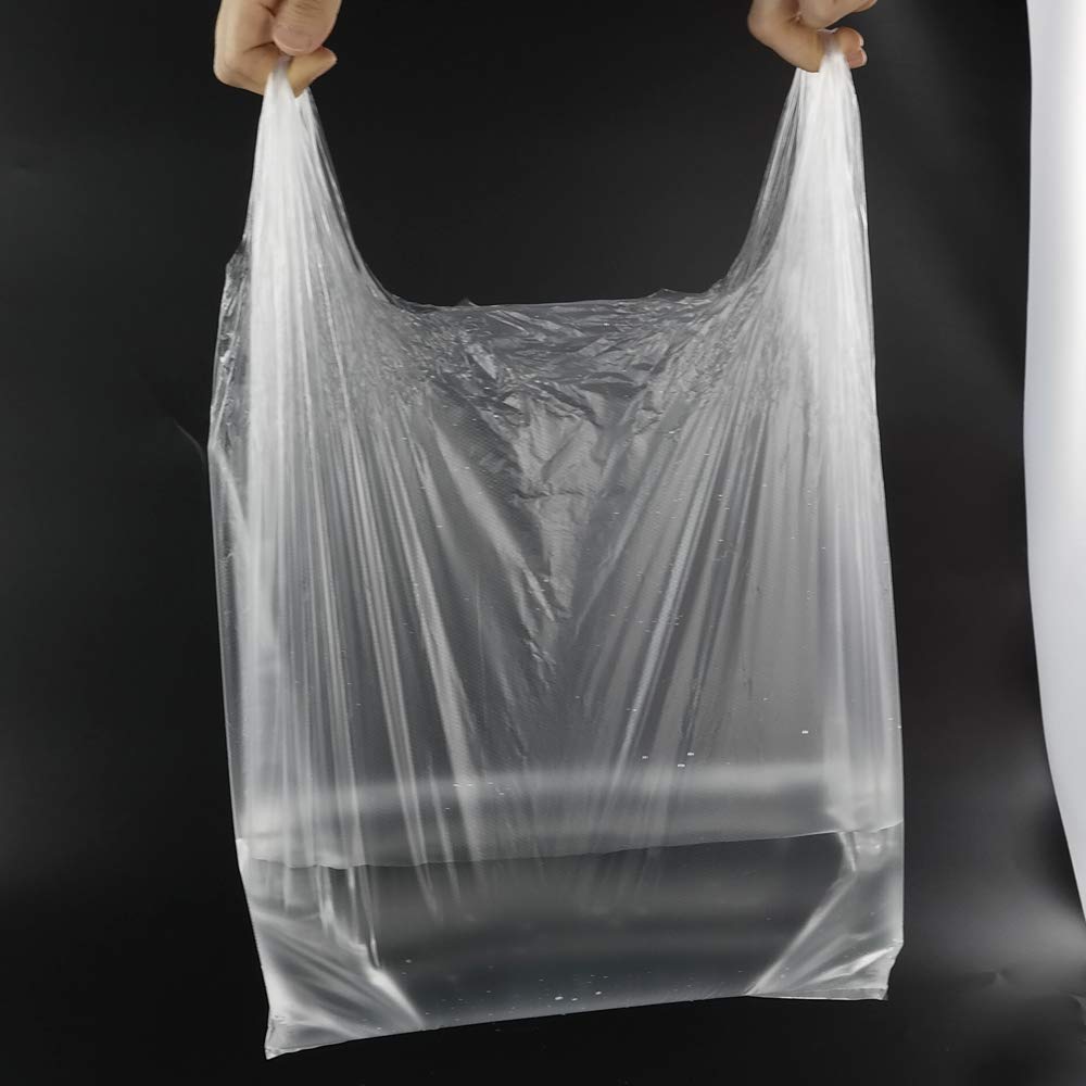 Morcte Clear Plastic T-Shirt Shopping Bags with Handles - 800 Pack | Durable Grocery Bags for Retail Stores, Boutiques & Clothing Shops | Perfect for Merchandise Display & Customer Convenience