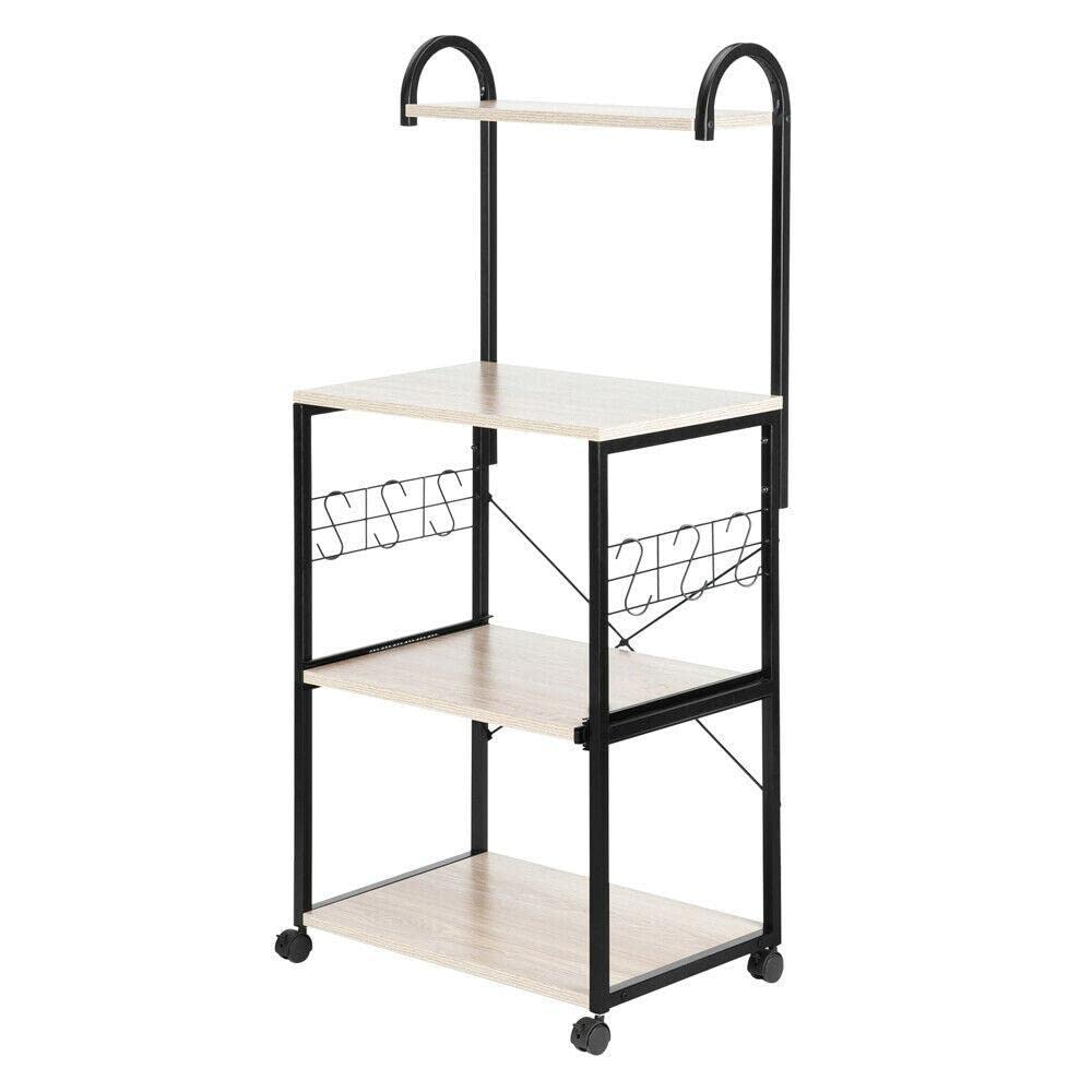 4-Tier Metal Kitchen Bakers Rack - Heavy Duty Oven Stand with Storage Shelves for Home, Pantry & Laundry Room | Perfect for Organizing Baking Supplies, Shoes & Closet Items | Space-Saving Storage Solution for Small Apartments