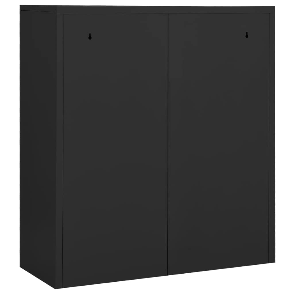 Steel Office Storage Cabinet with Adjustable Shelf & Lock - 35.4