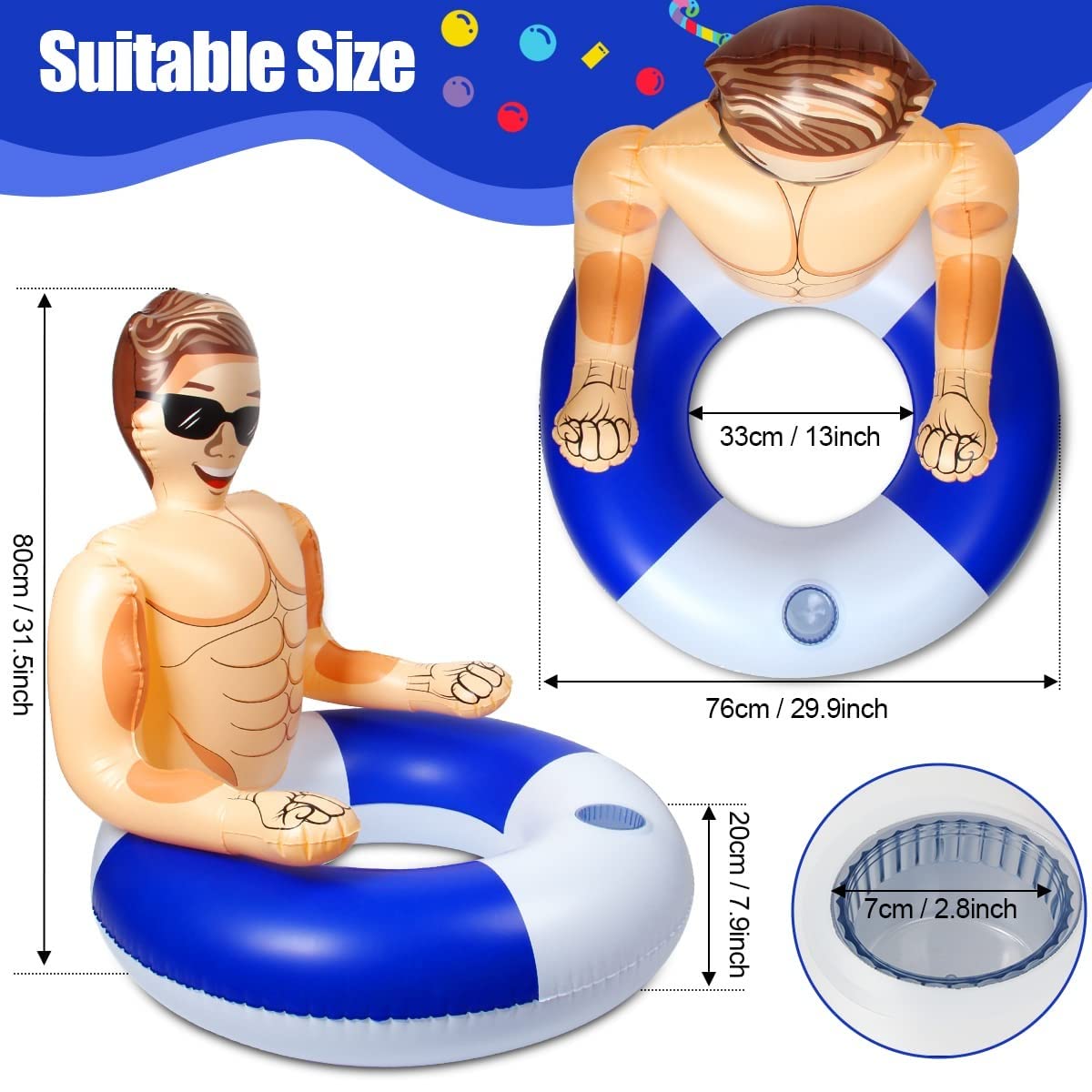 **Premium Silph PLC Pool Float - Inflatable Swim Ring with Cup Holder for Adults & Kids - Perfect for Pool Parties, Relaxation & Lifeguard Fun**    *(Use for summer pool parties, beach vacations, backyard relaxation, or lifeguard-themed events!)*