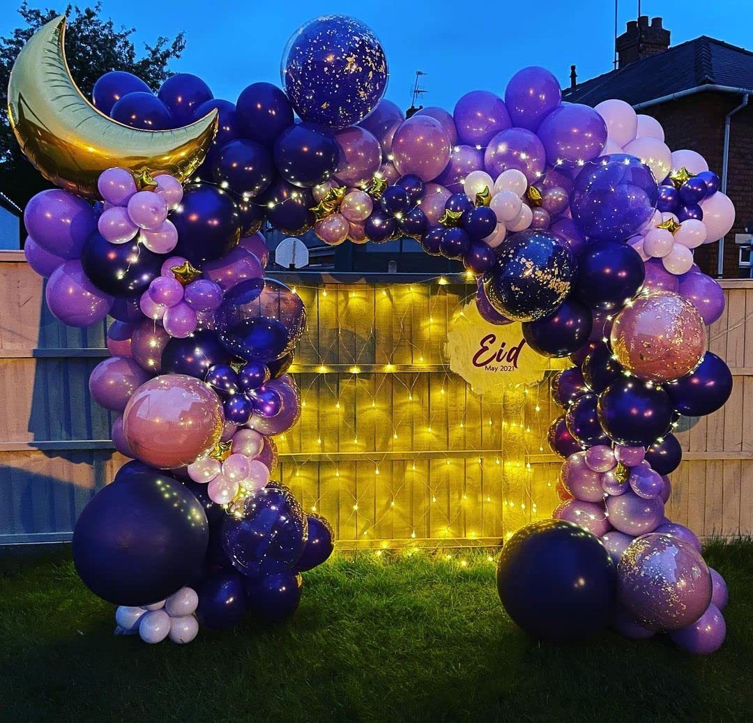 Eid Mubarak Party Decoration Balloon Garland Set - Latex Balloons for Eid Celebrations, Birthday Parties & Festive Events - Perfect for Home Decor, Islamic Holidays & Family Gatherings