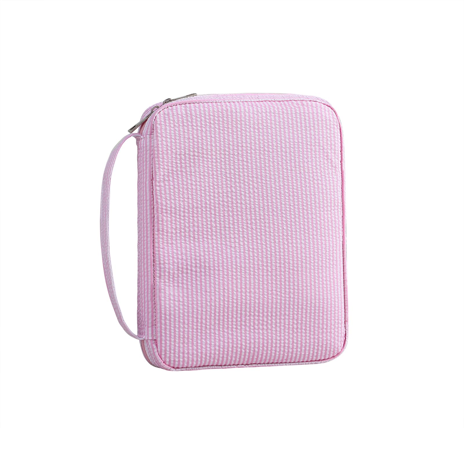 Women's Bible Cover with Top Handle - Striped Protective Book Case & Church Bag for Christian Gifts (Pink) | Perfect for Church Services, Bible Study & Travel