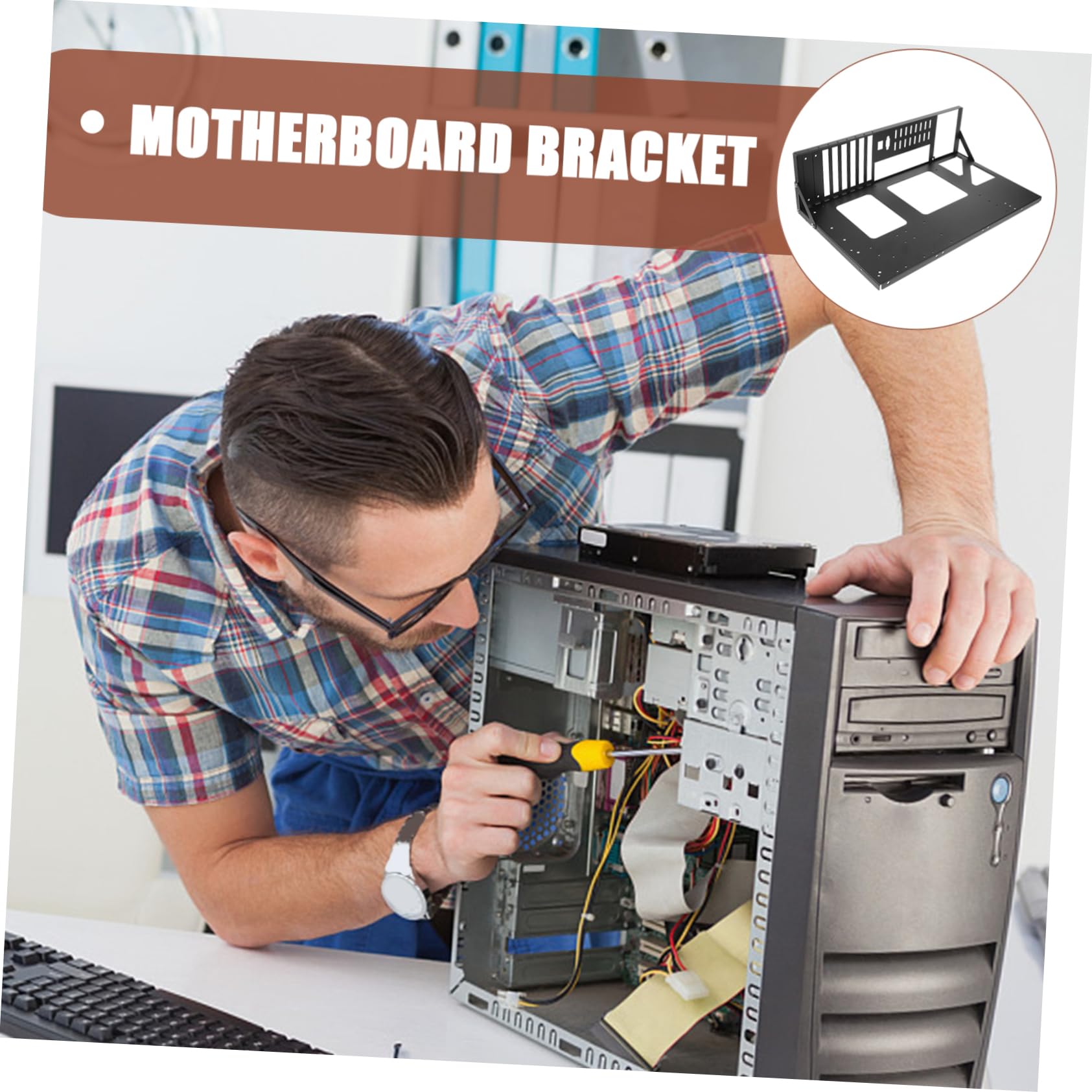 Jojofuny 2-Pack Motherboard Holder - Open Air Frame Case for Computer Motherboards - Durable Metal Motherboard Shelf Bracket - Perfect for PC Building, Repair & Testing Workstations